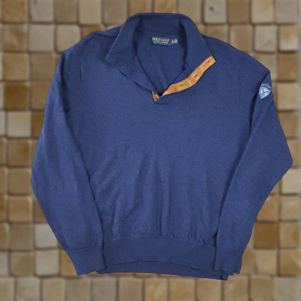 Ralph Lauren VINTAGE Ralph Lauren Polo Golf Pullover Sweater Men XL Wool Blue 90s Fall Winter Outdoor Retro Size US XL / EU 56 / 4 - 1 Thumbnail