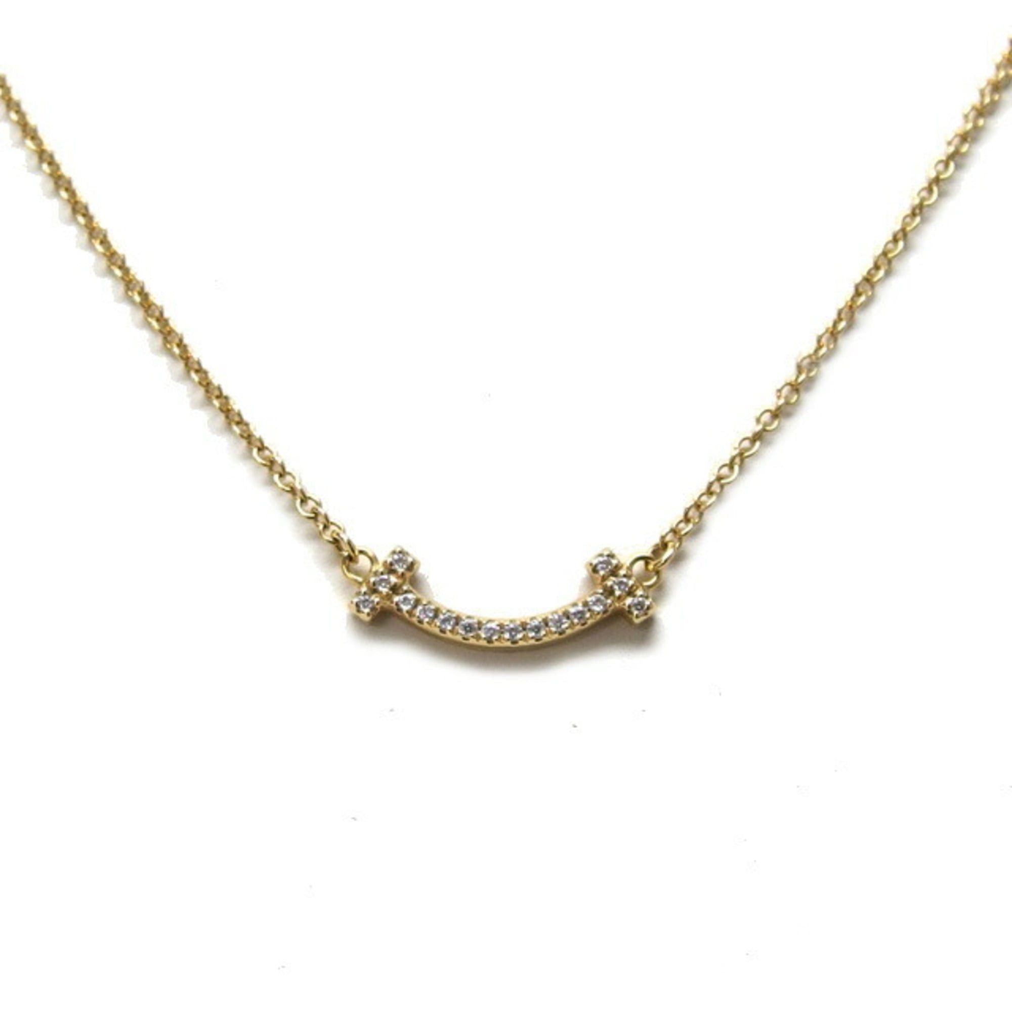 Tiffany & Co. Tiffany & Co. T Smile Pendant Mini, Pave Diamonds, 18K Yellow Gold Size ONE SIZE - 1 Thumbnail