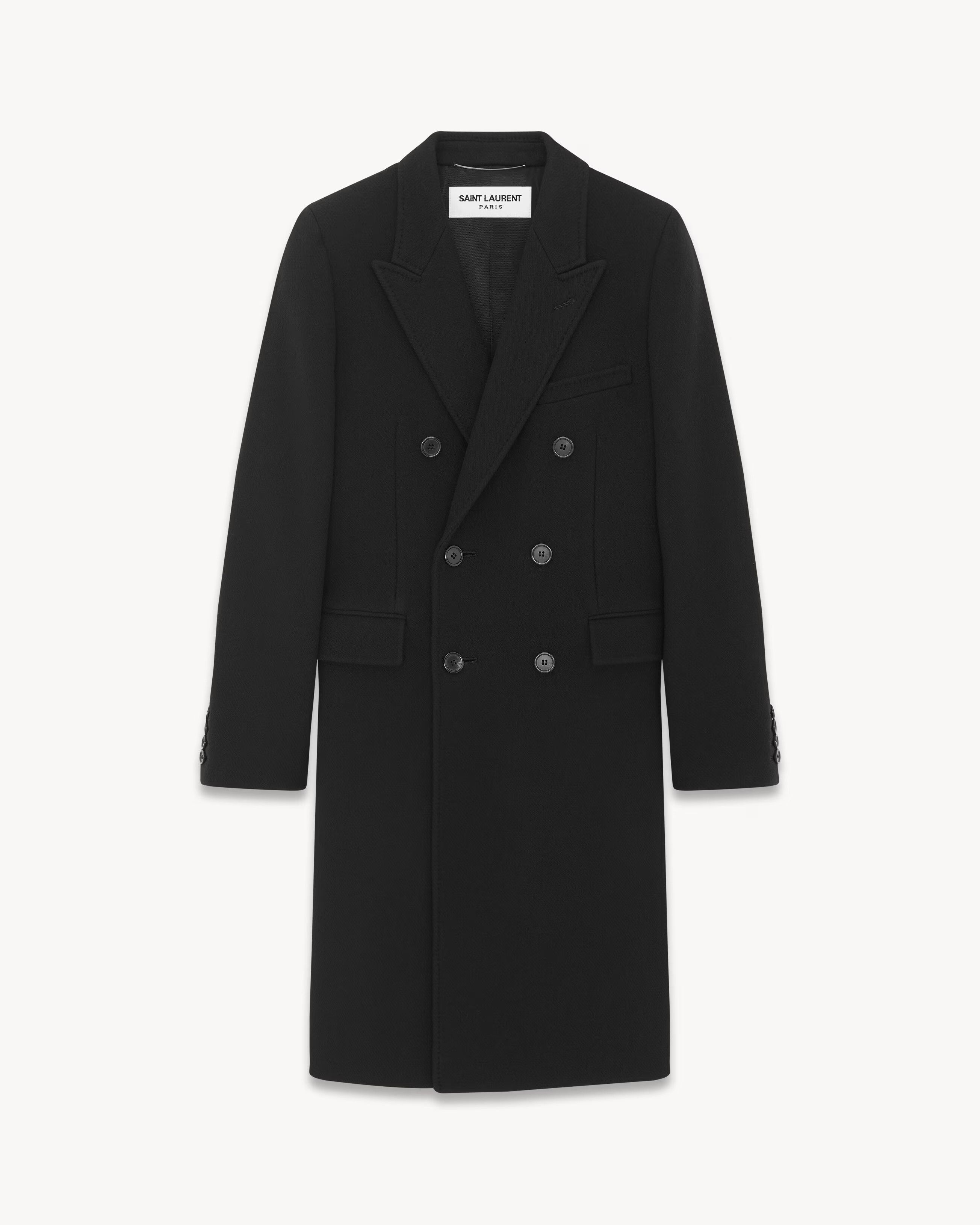 Saint Laurent Paris o1bcso1str1124 Long Coat in Black Size US M / EU 48-50 / 2 - 1 Thumbnail