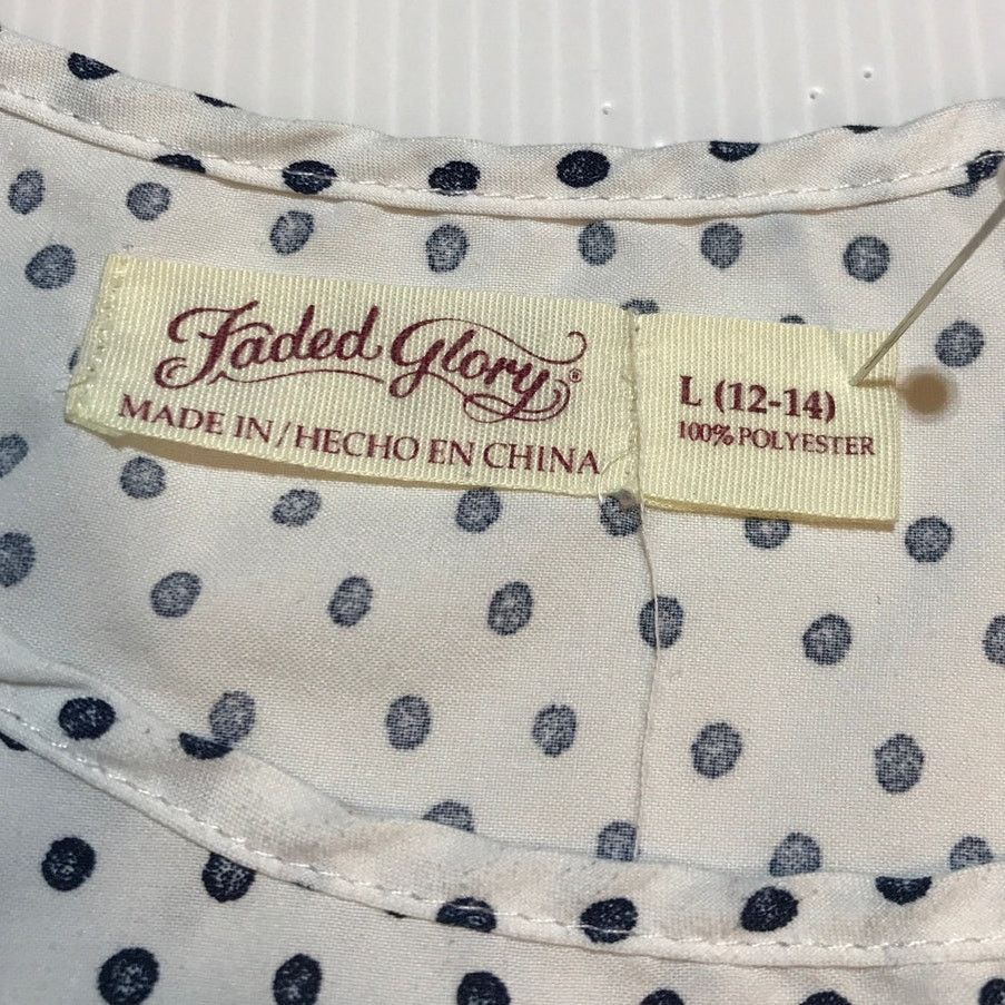 Faded Glory Faded Glory White Black Polka Dot Scoop Neck Tank Top L Size L / US 10 / IT 46 - 3 Thumbnail