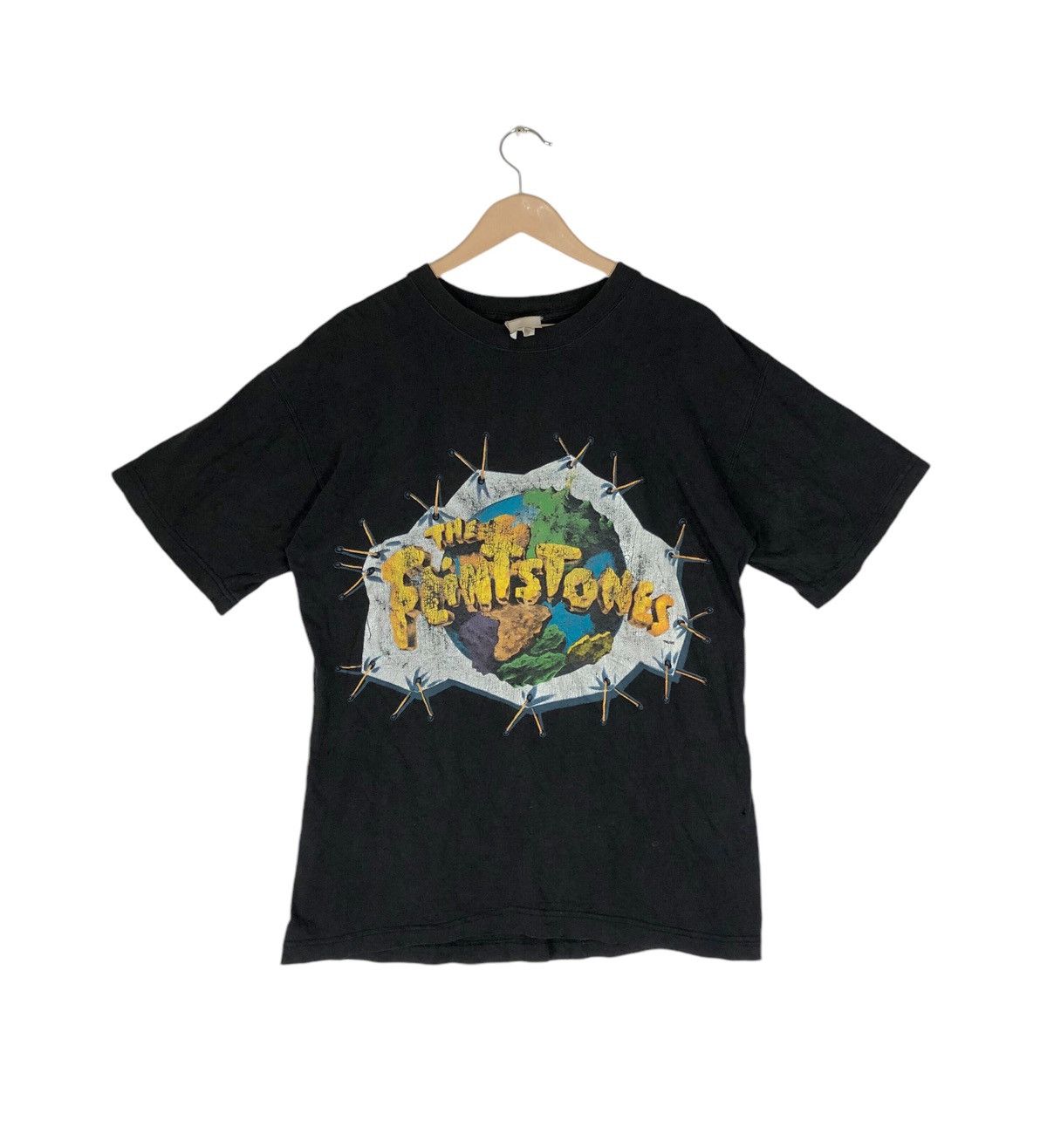 Cartoon Network × Vintage Vintage The Flinstones Faded T Shirt Size US L / EU 52-54 / 3 - 1 Thumbnail