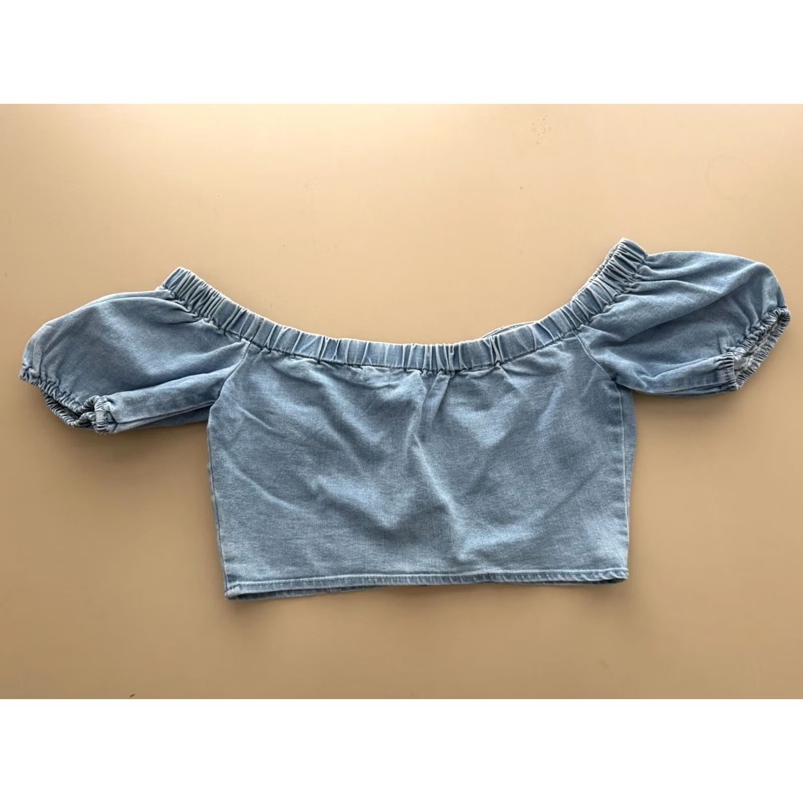 Denime Blue Blush Cropped Denim Top Womens M Festival Concert Size M / US 6-8 / IT 42-44 - 2 Thumbnail