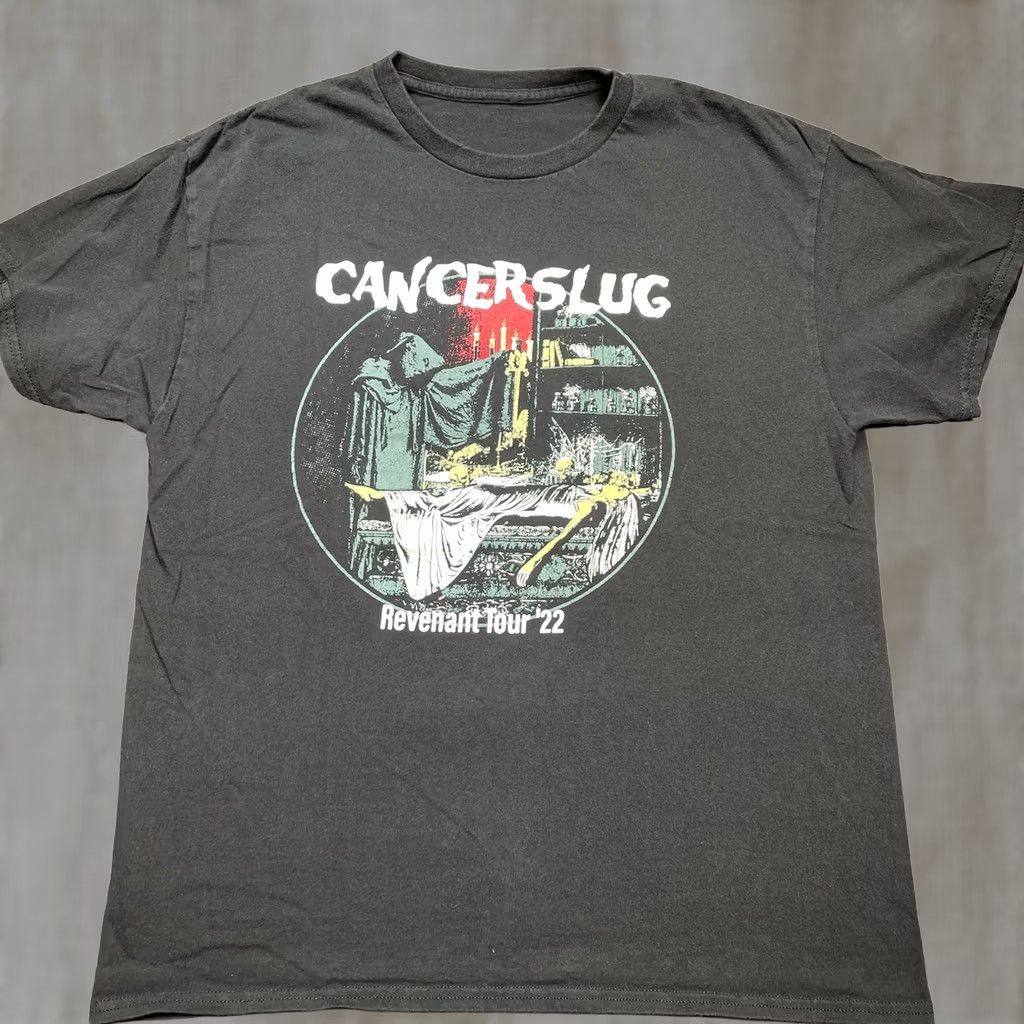 Vintage Cancerslug Shirt Mens XL Black Revenant Tour '22 Horror Graphic Band T-Shirt Size US L / EU 52-54 / 3 - 1 Thumbnail