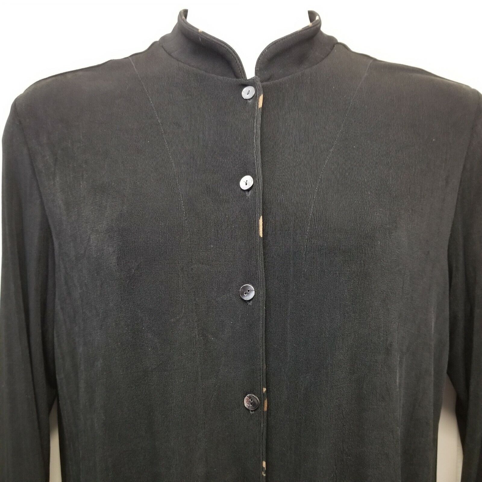 Vintage Chicos Travelers 2 Top Jacket Black Red Floral Trim Slinky L Size L / US 10 / IT 46 - 3 Thumbnail