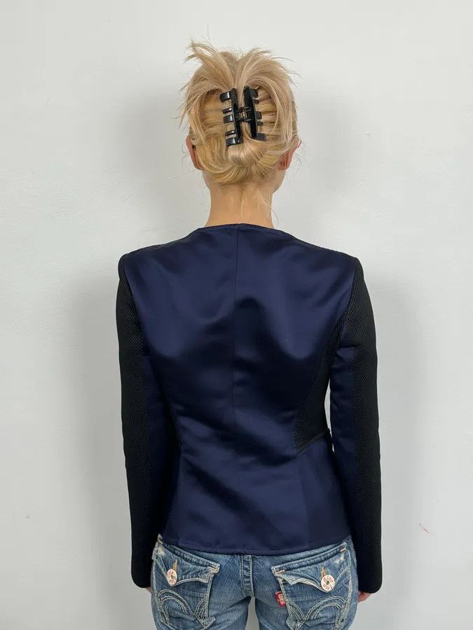 Emporio Armani SS2015 Emporio Armani Two Tone Blue & Black Asymmetrical Jacket Size M / US 6-8 / IT 42-44 - 3 Thumbnail