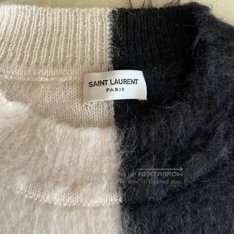 Saint Laurent Paris Saint Laurent Paris Round neck black and white patchwork sw Size US L / EU 52-54 / 3 - 2 Thumbnail