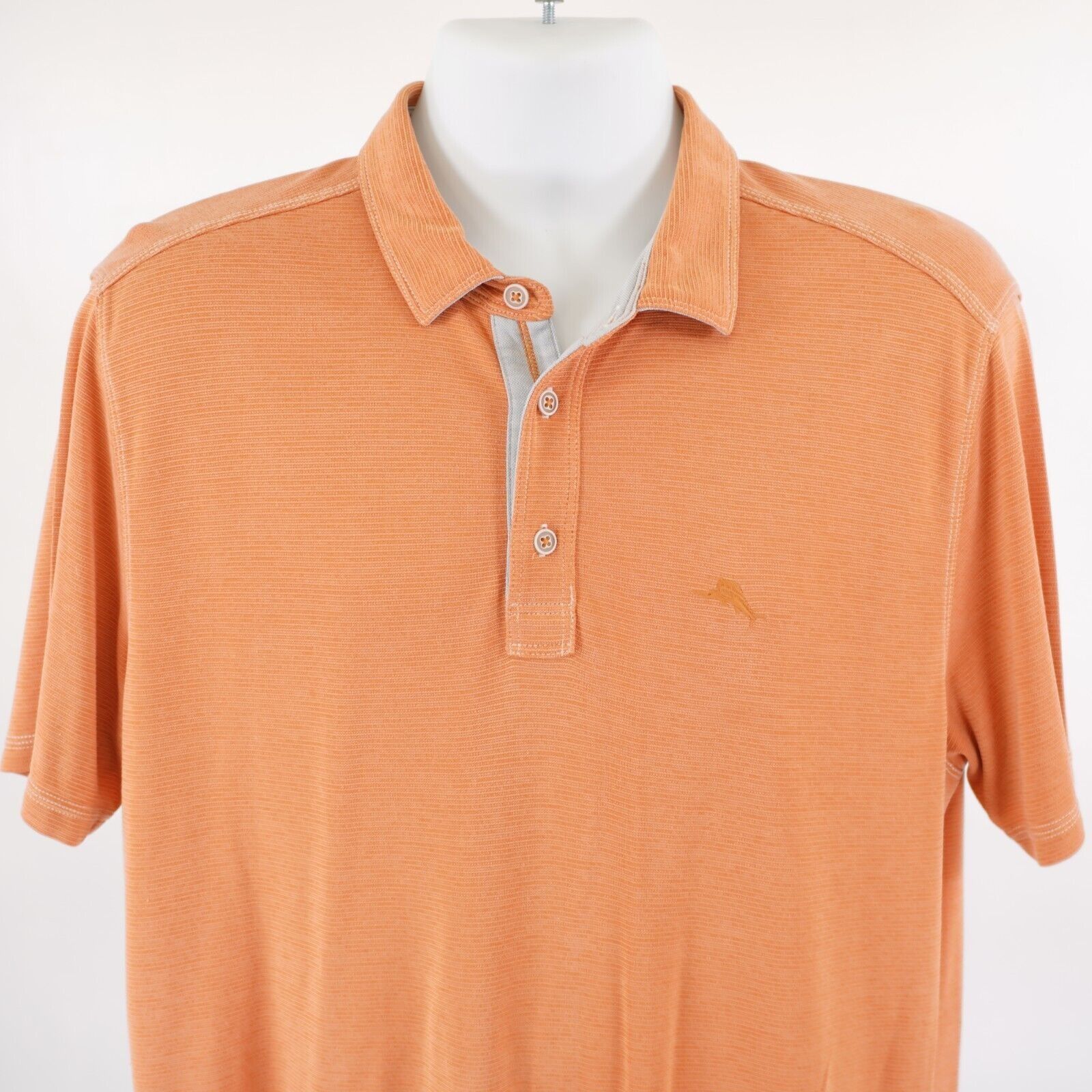Tommy Bahama Tommy Bahama Large Orange Polo Shirt Tencel Polyester Short Size US L / EU 52-54 / 3 - 1 Thumbnail