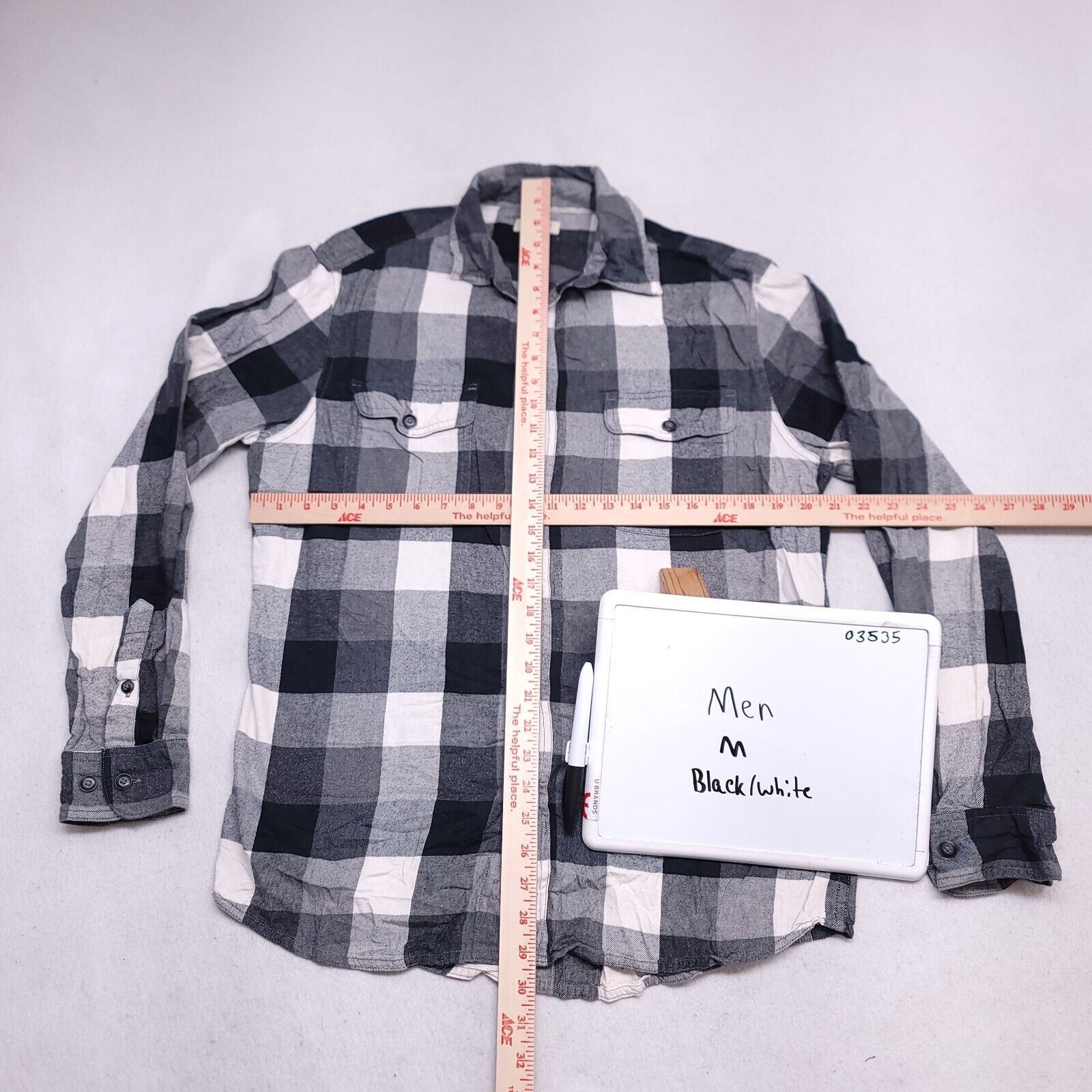 Sonoma Sonoma Gingham Flannel Shirt Mens Size M Gray Black White Size US M / EU 48-50 / 2 - 6 Thumbnail