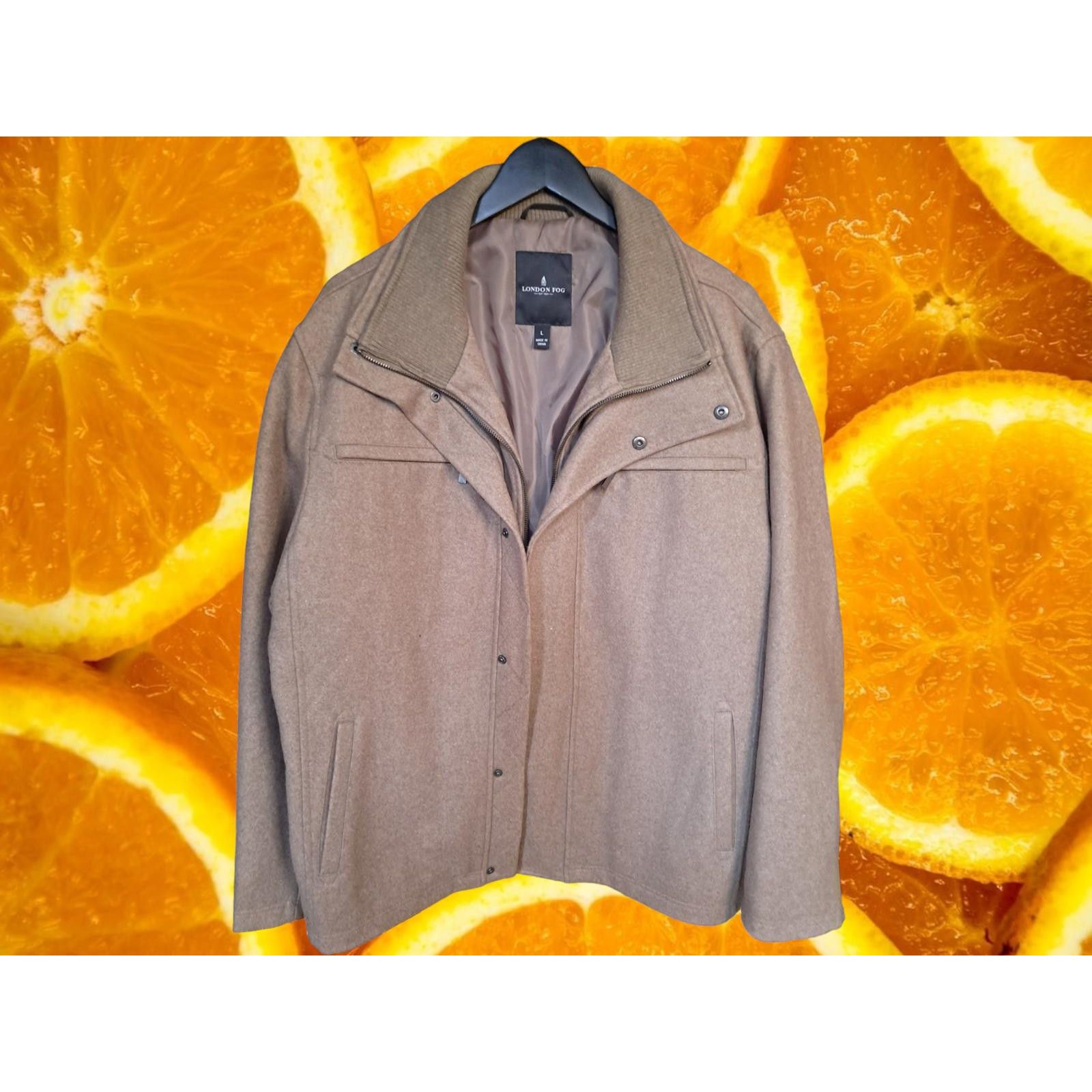 London Fog London Fog Tan Wool Blend Zip/Snap Coat Size Large Size US L / EU 52-54 / 3 - 2 Thumbnail