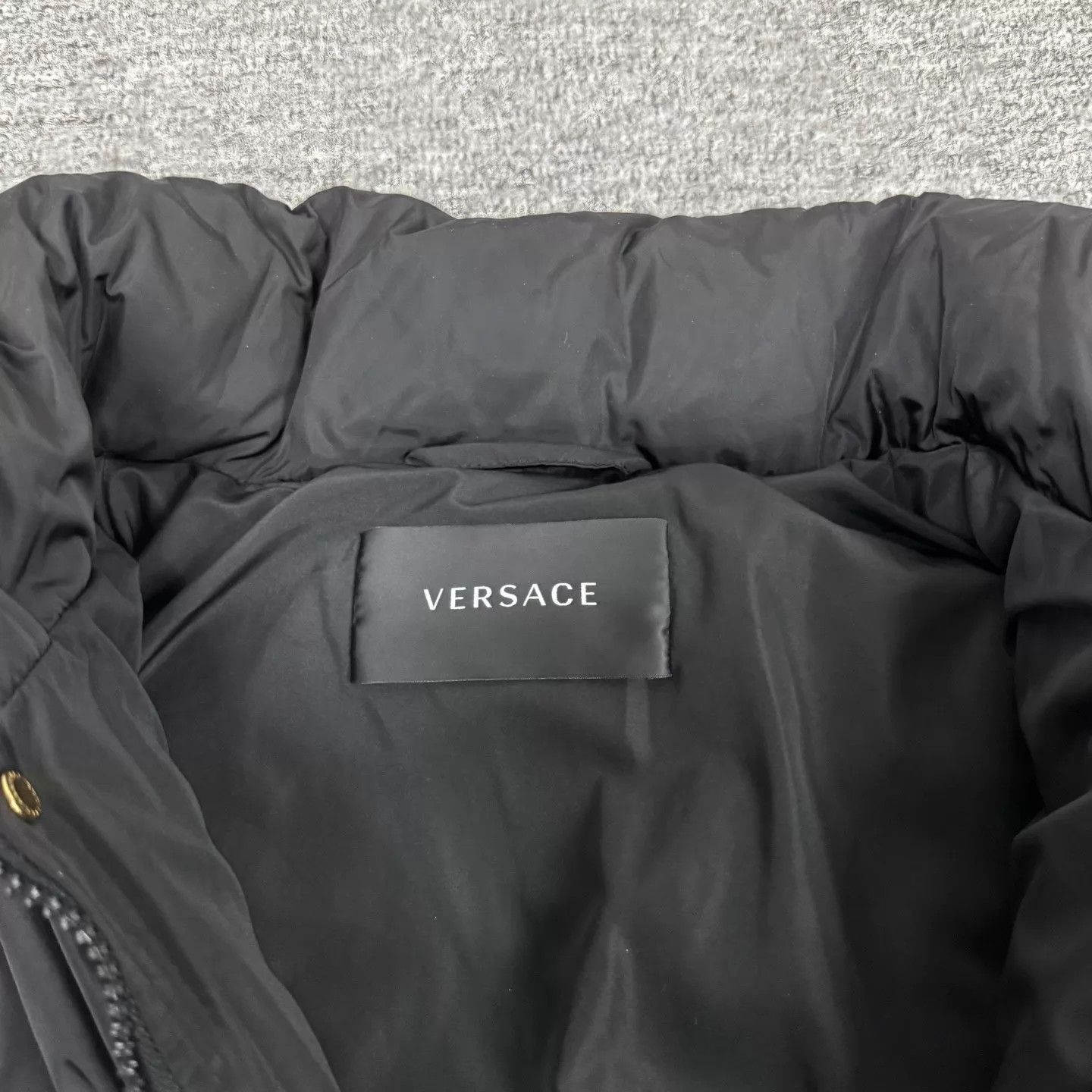Versace Versace Black Greca Print Panelled Stand Collar Down Jacket Size US M / EU 48-50 / 2 - 5 Thumbnail