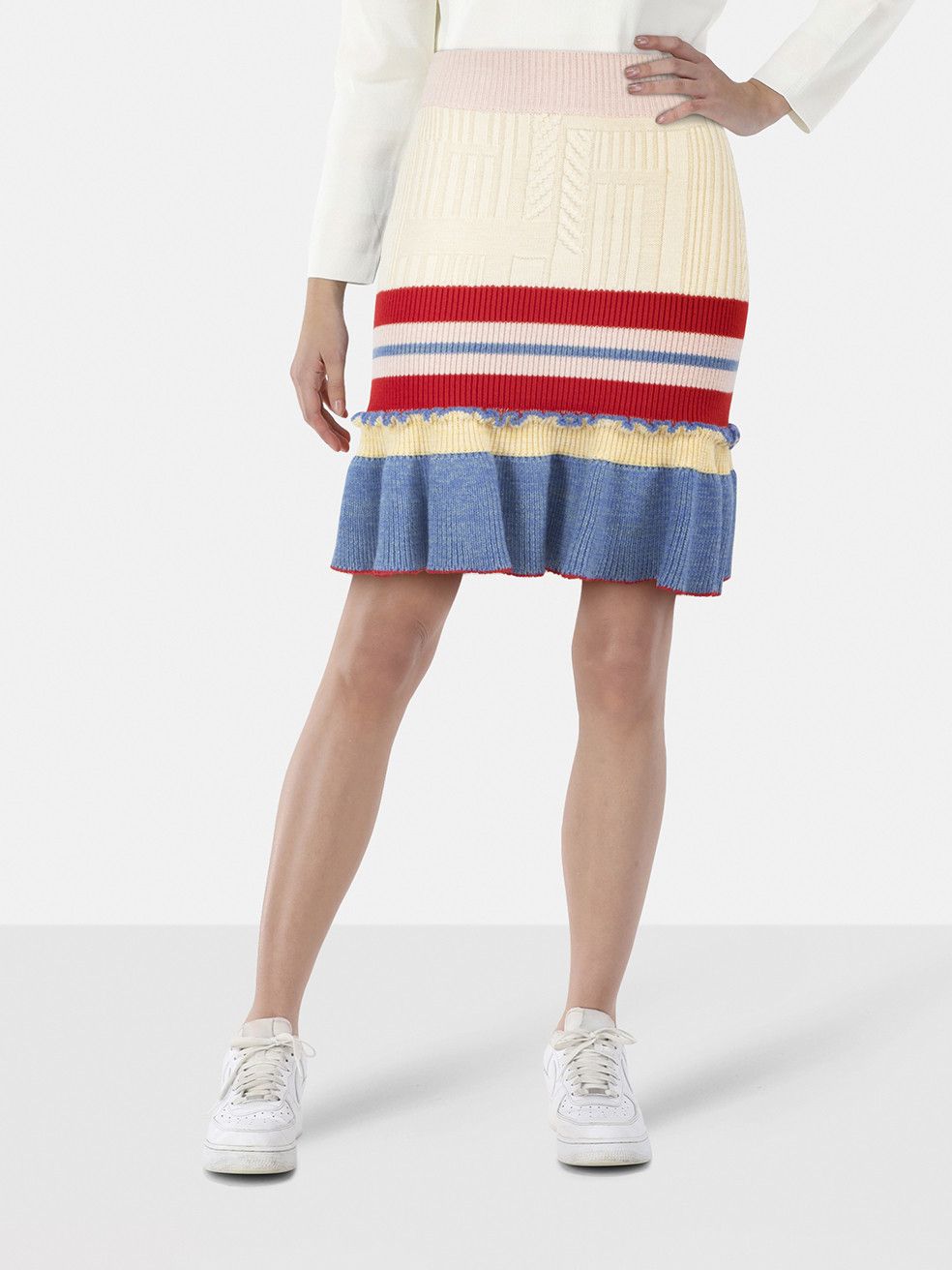 Alexander McQueen Striped Wool Flared Skirt Size 26" / US 2 / IT 38 - 1 Thumbnail