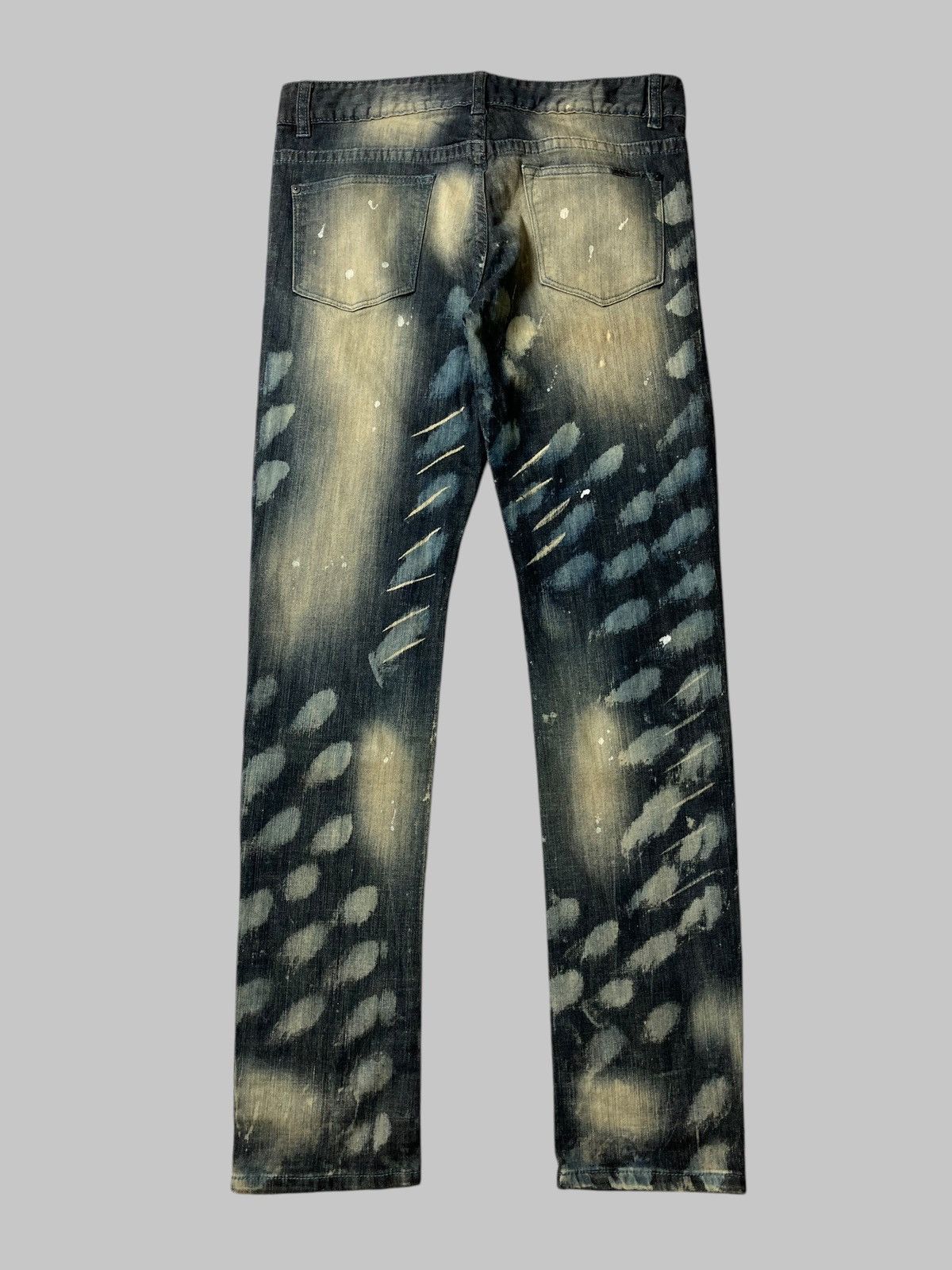 Designer × Hysteric Glamour × Japanese Brand NO FIRE SEVEN Abstrack Washed Unique Jeans Made In USA Size US 32 / EU 48 - 2 Thumbnail