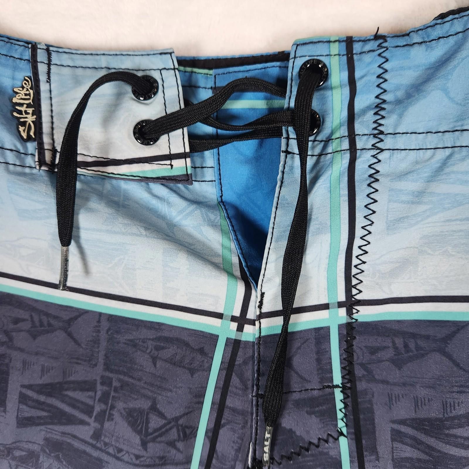 Designer Salt Life Vapor Stretch Board Shorts Blue Mens Size 34 Size US 32 / EU 48 - 4 Thumbnail