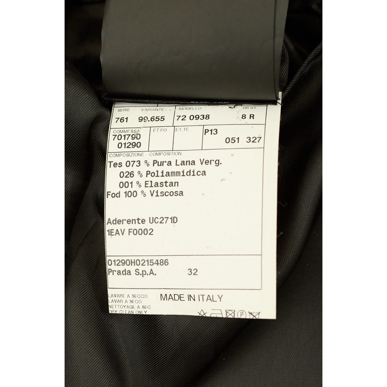 Prada F/W 2016 Wool Black Coat Size XL / US 12-14 / IT 48-50 - 7 Thumbnail