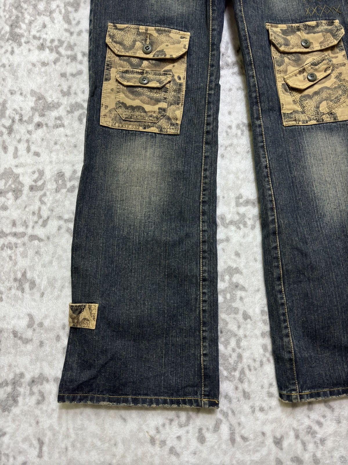 291295=Homme Vintage 291295=Homme Multi Pocket Flare Denim Camo Size US 32 / EU 48 - 7 Thumbnail