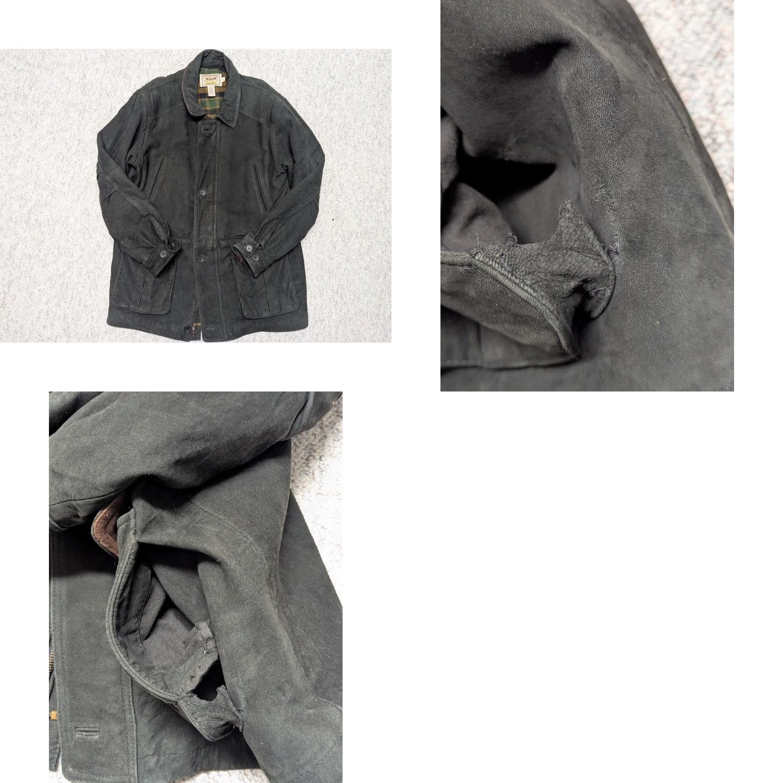 Vintage VINTAGE CABELA'S suede leather XLT hunting FIELD COAT jacket Mens XLT Black Suede Leather Coat Six Pocket Front (Cargo, Chest) Size US XL / EU 56 / 4 - 8 Thumbnail