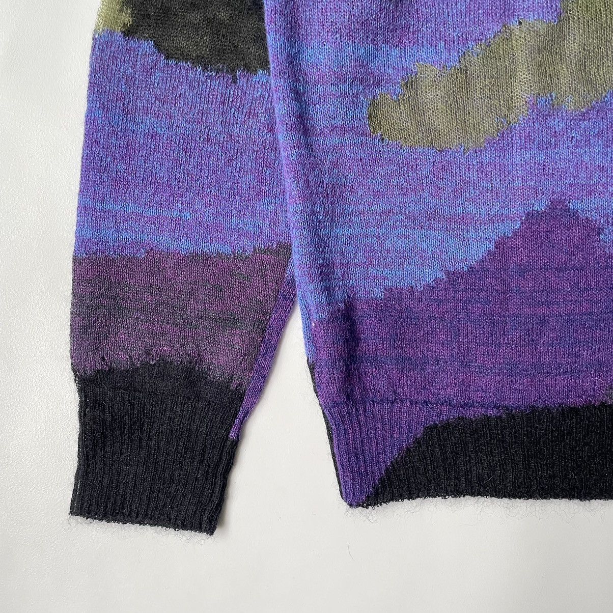 Dries Van Noten Sample Abstract Camo Mohair Sweater Size US L / EU 52-54 / 3 - 17 Thumbnail