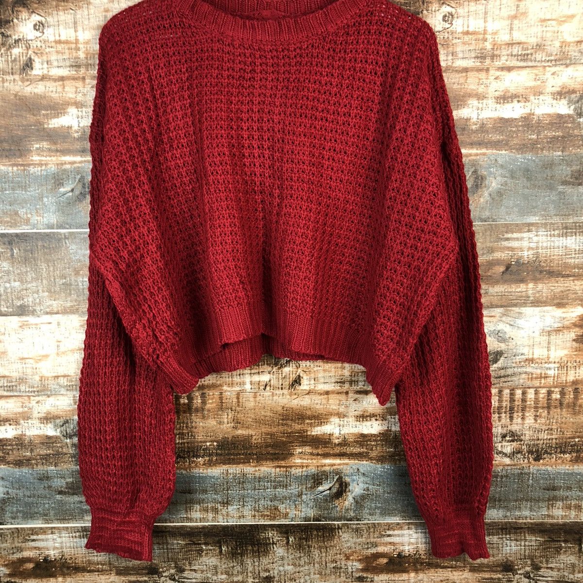 Vintage YPS Red ripped vintage crop top Knitwear #A1378 Size M / US 6-8 / IT 42-44 - 3 Thumbnail