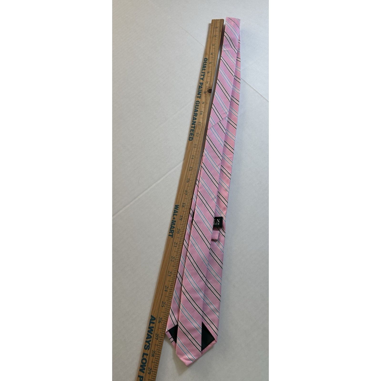 Lauren Ralph Lauren Lauren Ralph Lauren Neck Tie Pink Striped Silk/Cotton Preppy Size ONE SIZE - 11 Thumbnail