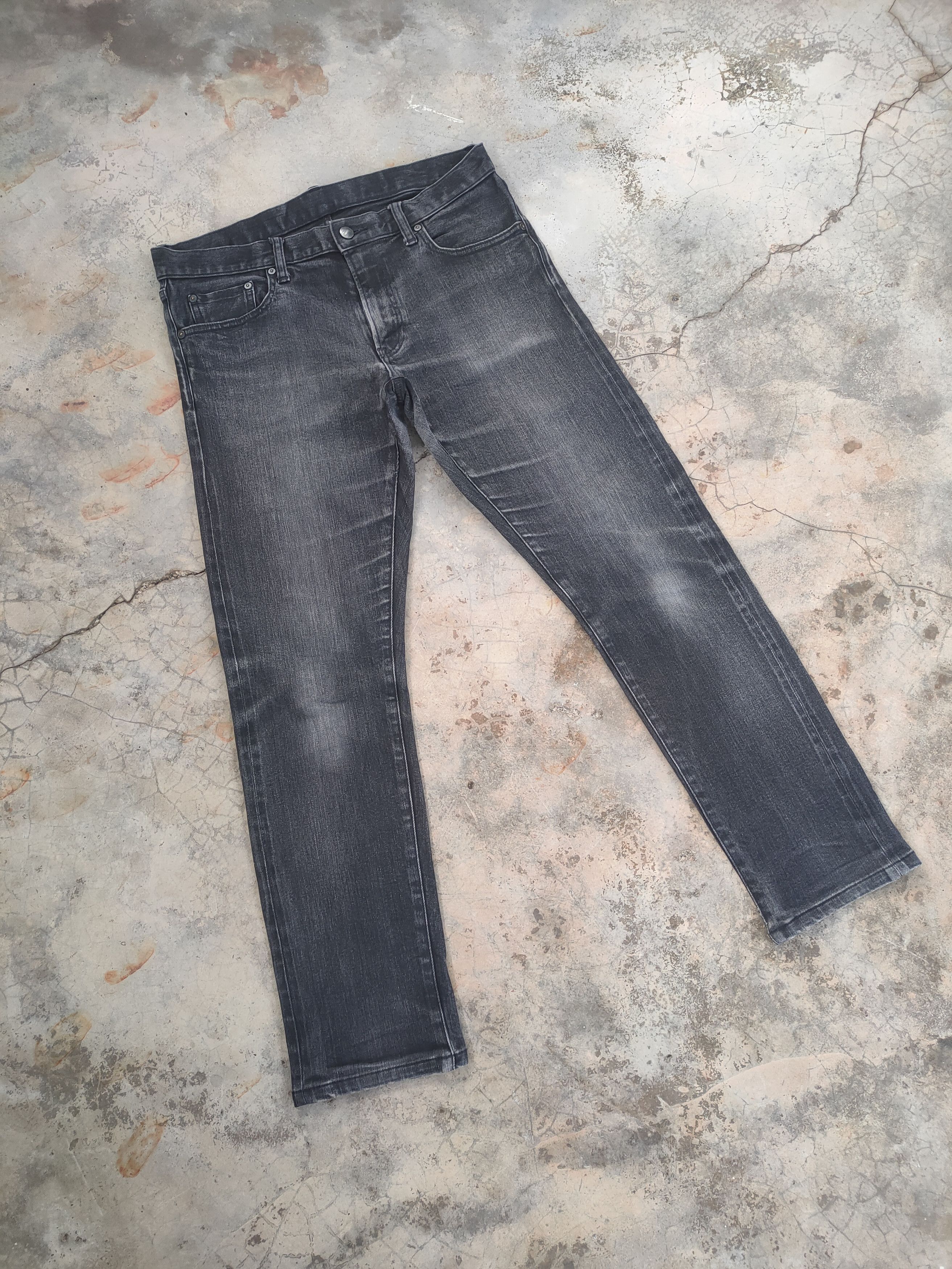 Japanese Brand W32 VINTAGE JAPANESE SELVEGE SKINNY FADED BLACK DENIM PANTS Size US 32 / EU 48 - 2 Thumbnail