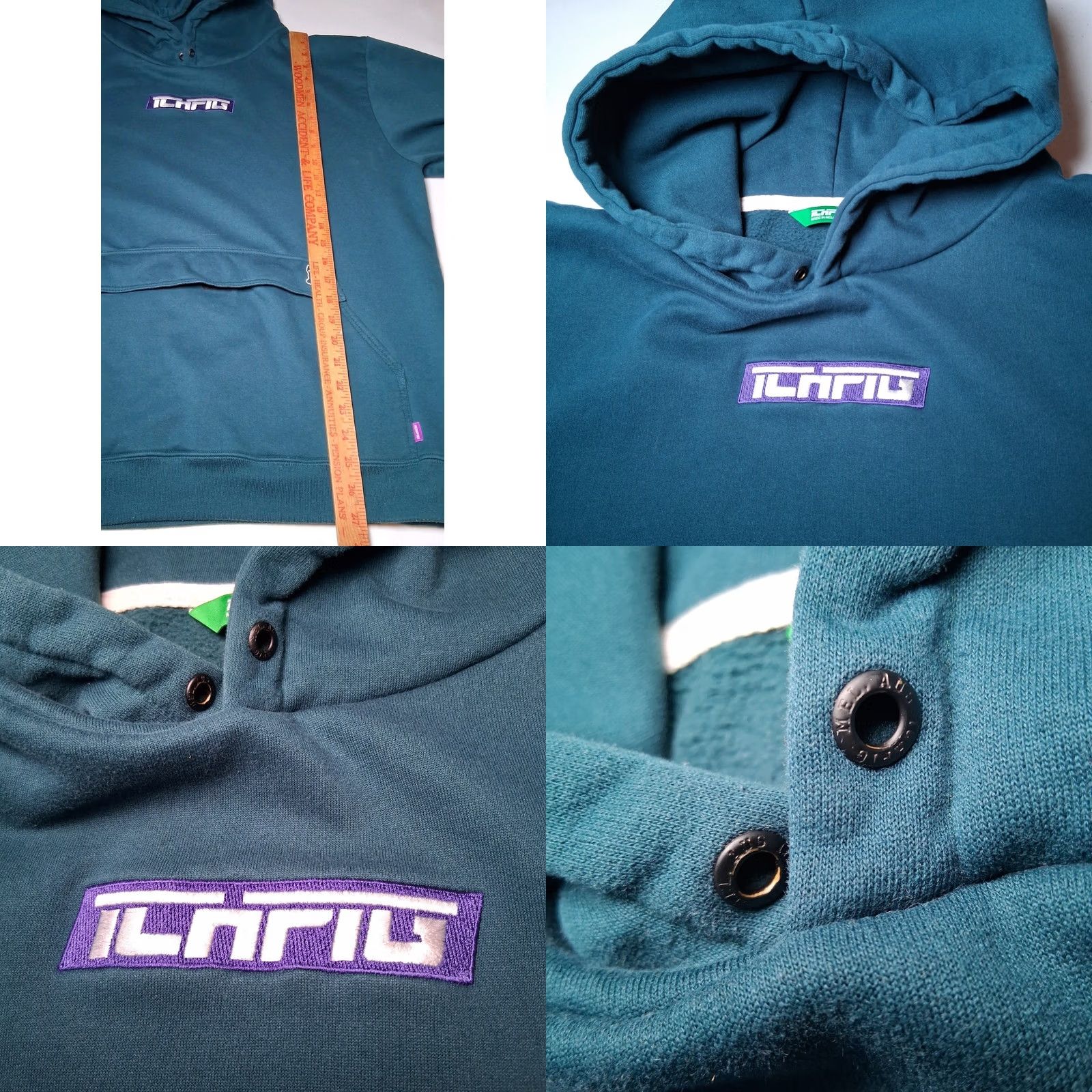 Vintage ICHPIG Strike Anorak Hooded Sweatshirt Men L Teal Australian Fighting Hoodie Size US L / EU 52-54 / 3 - 8 Thumbnail