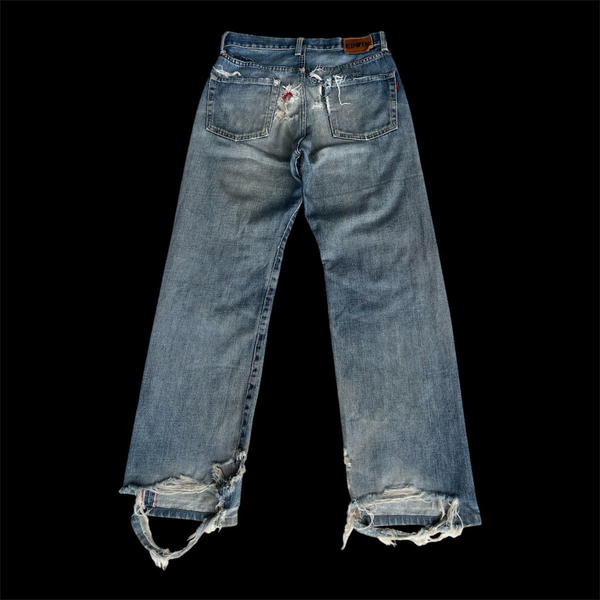 Edwin Thrashed Edwin 505SX Selvedge Crazy Ripped Distressed Denim Size US 30 / EU 46 - 4 Thumbnail
