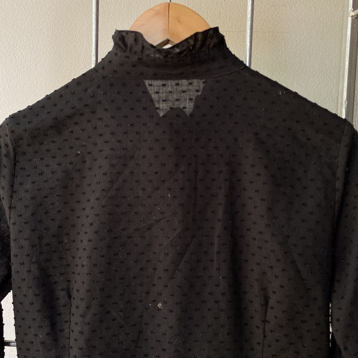 Tornado Mart TORNADO MART Y2K Black Mandarin Lace Blouse Size XS / US 0-2 / IT 36-38 - 8 Thumbnail