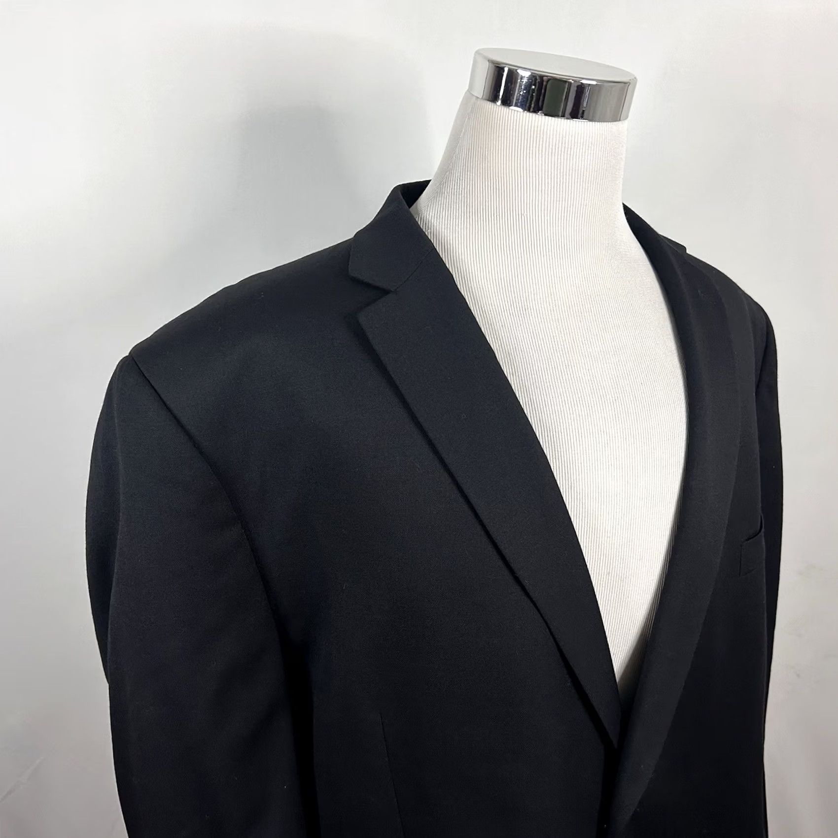Vintage Joseph & Feiss 54R Sport Coat 100% Wool All Black Two Button Lined Formal Jacket/Coat Size US XS / EU 42 / 0 - 2 Thumbnail