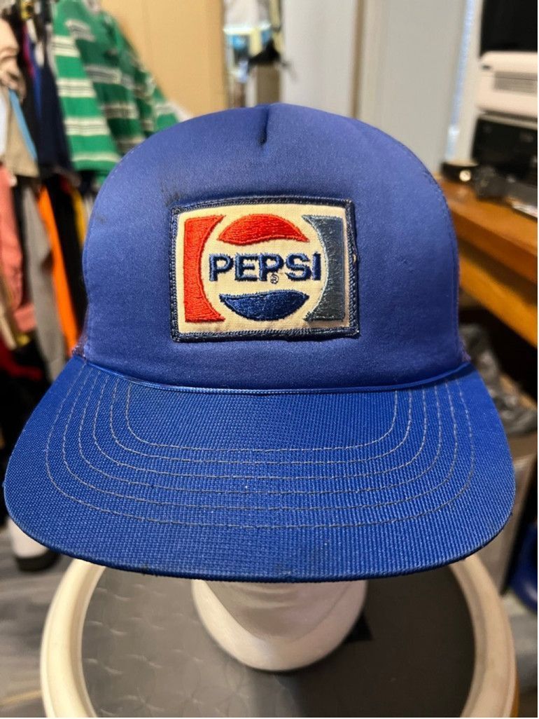 Pepsi Men's Pepsi Vintage Blue Trucker Hat One Size Red White Logo Size ONE SIZE - 1 Thumbnail