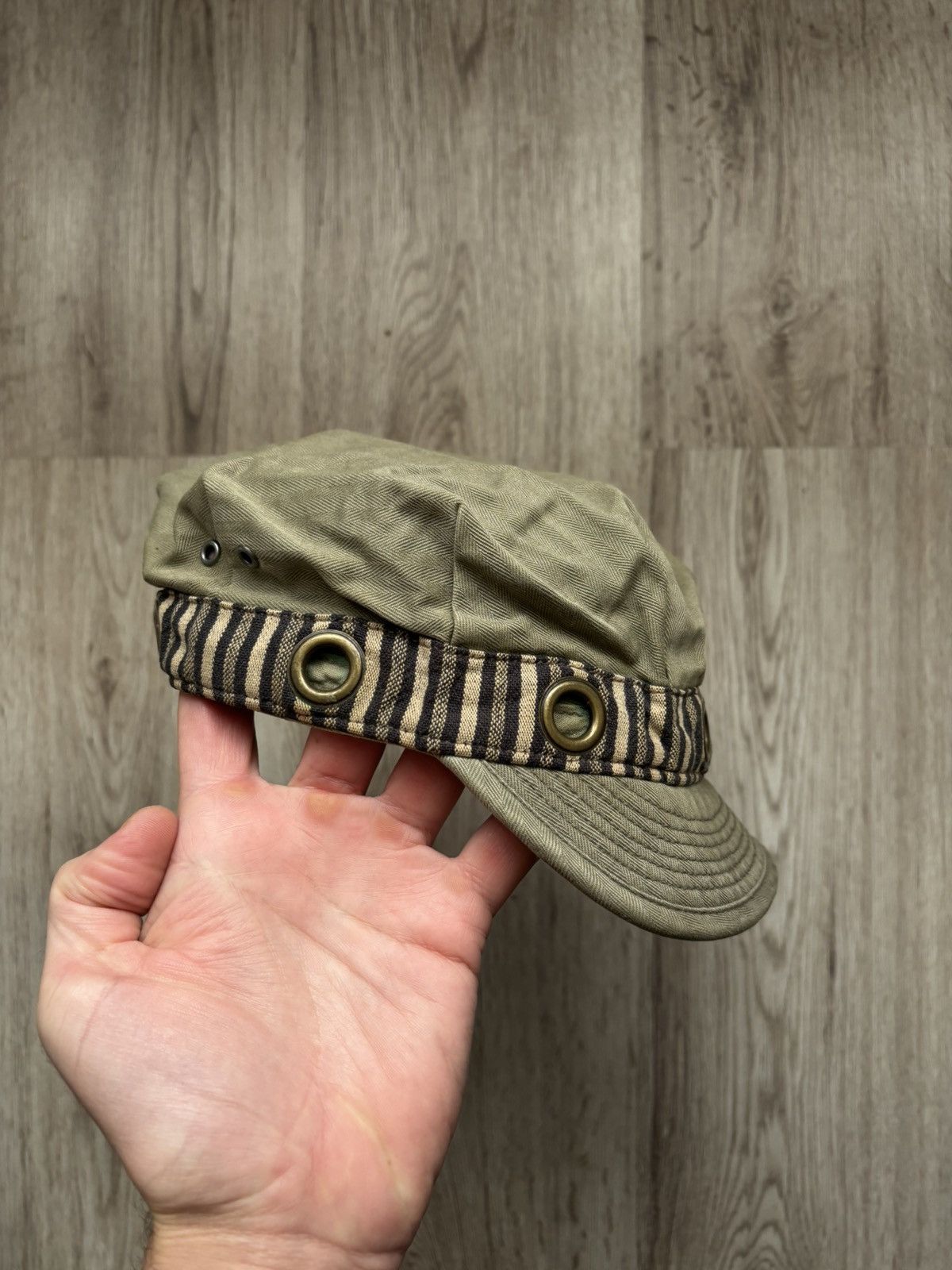 Denim & Supply Ralph Lauren Denim Supply Ralph Lauren Work Cap Khaki Cotton Stripe Band Size ONE SIZE - 1 Thumbnail