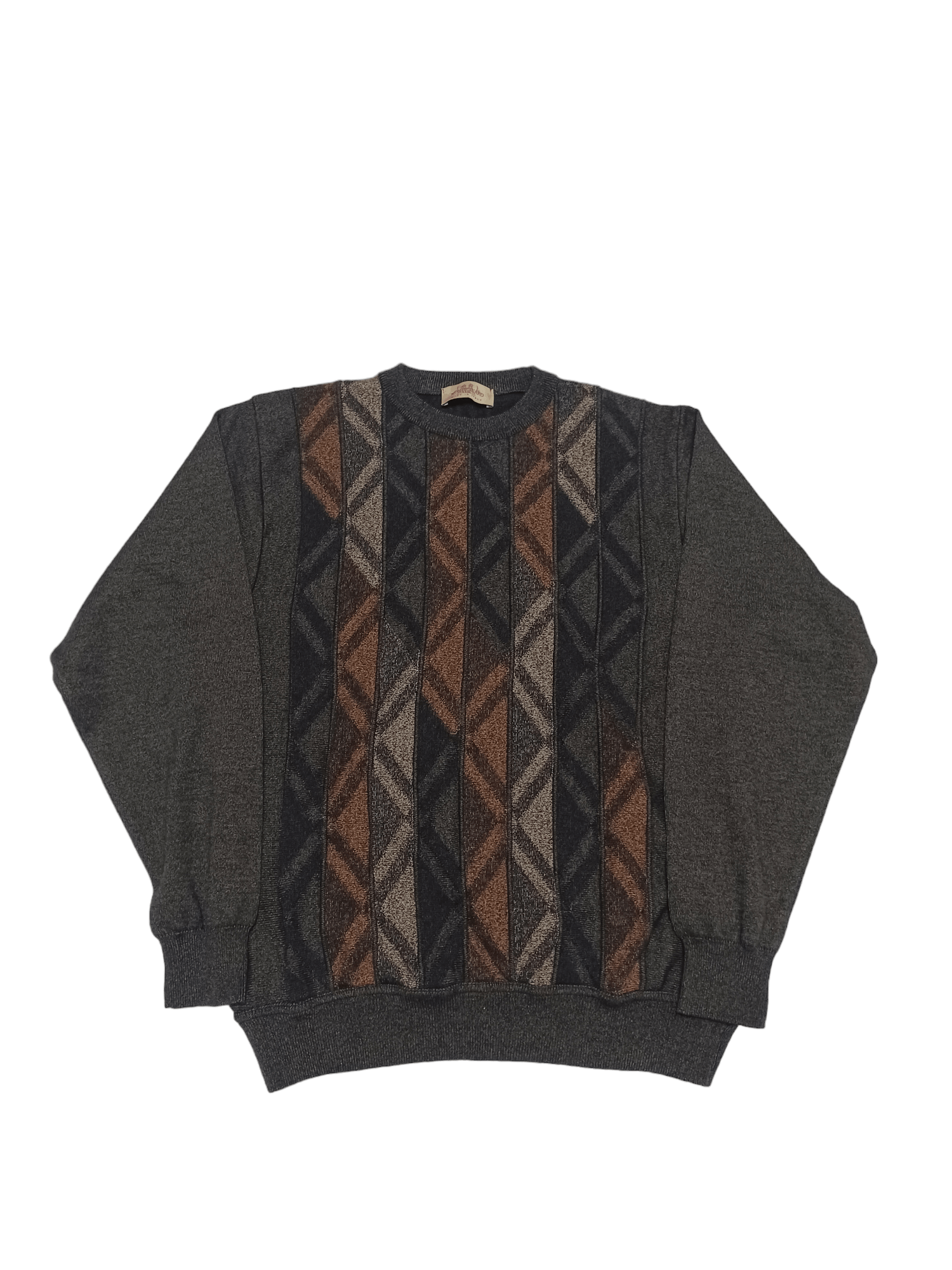 Pre-owned Cashmere Wool X Italian Designers Made In Italy Vintage Lana Merino Oldmoney 90's Sweater In Brown