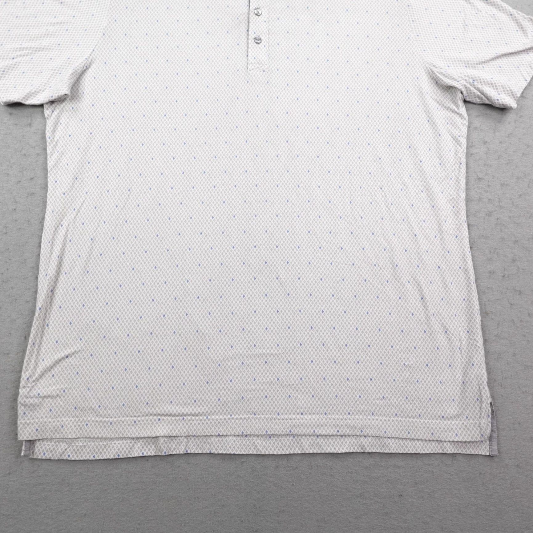 johnnie-O Johnnie O Performance Polo Shirt Mens XL White Gray Geometric Print Linxter Outdoor Sports Size US XL / EU 56 / 4 - 3 Thumbnail