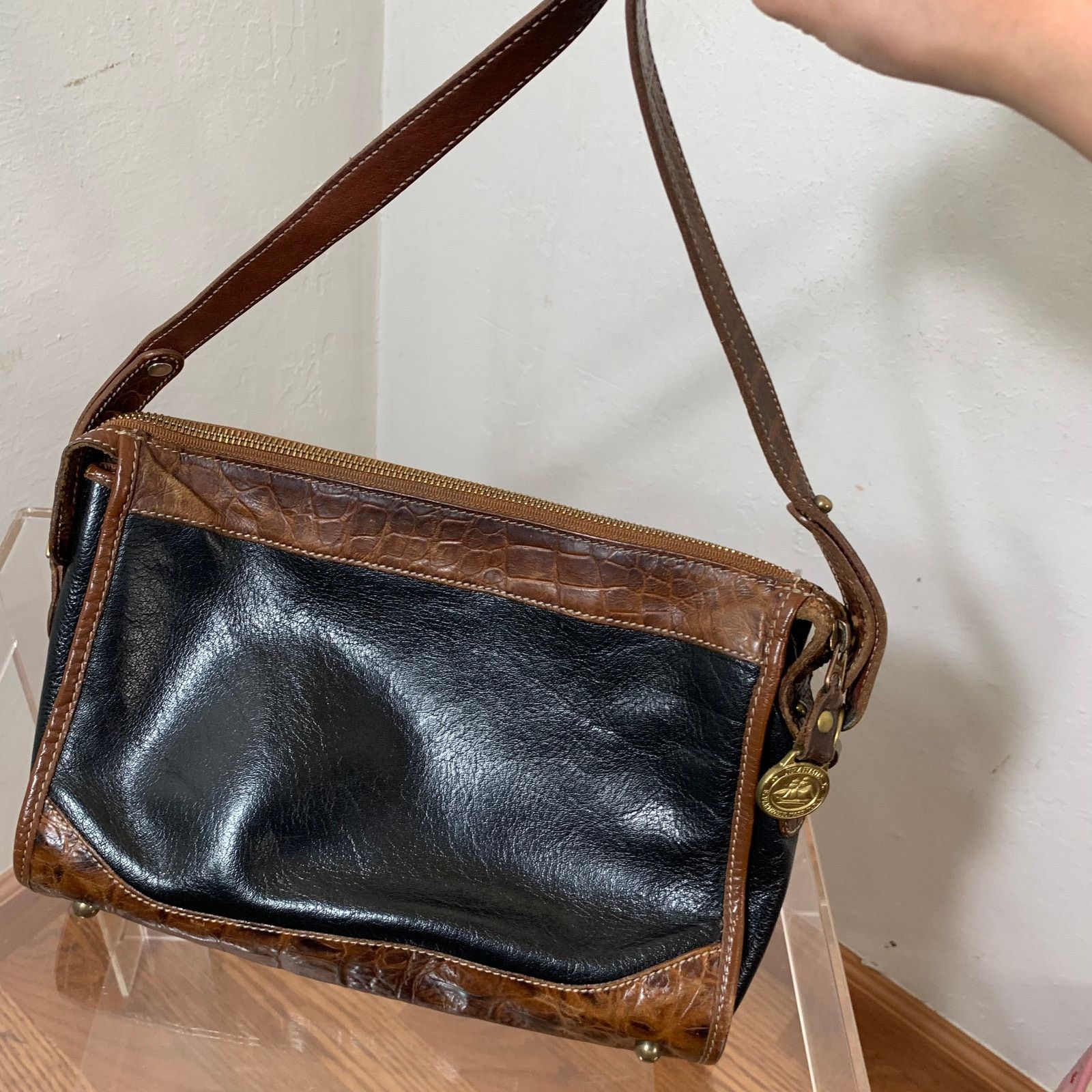 Other Brahmin Women's Crossbody Leather Black Brown Purse Size ONE SIZE - 2 Thumbnail