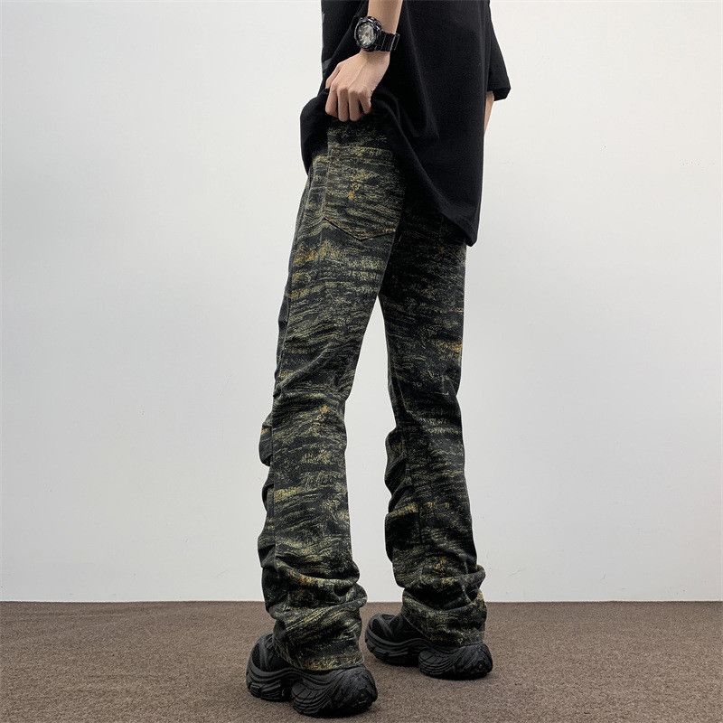 Japanese Brand × Jean Retro loose camouflage casual micro flared jeans Size US 30 / EU 46 - 3 Thumbnail