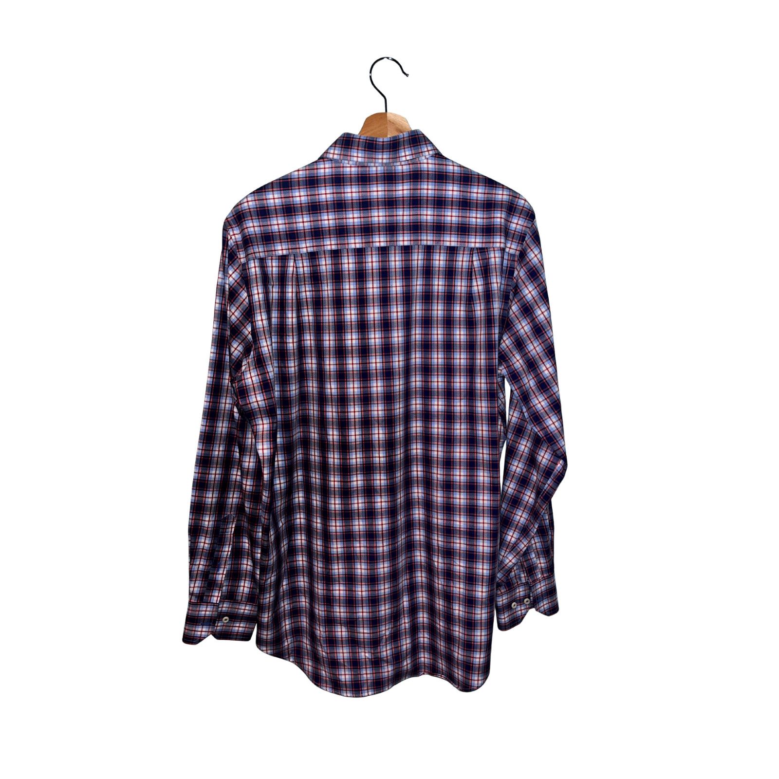 David Donahue David Donahue Toast Brushed Plaid Shirt Mens M MSRP $165 Size US M / EU 48-50 / 2 - 4 Thumbnail