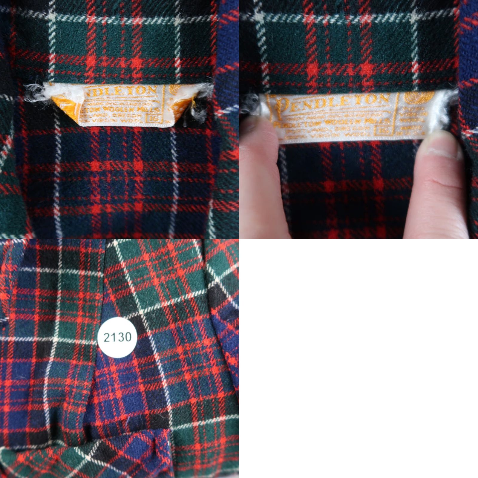 VINTAGE Pendleton Shirt Womens 16 Wool Flannel Plaid Button-Up Shacket USA 70s Multicolor