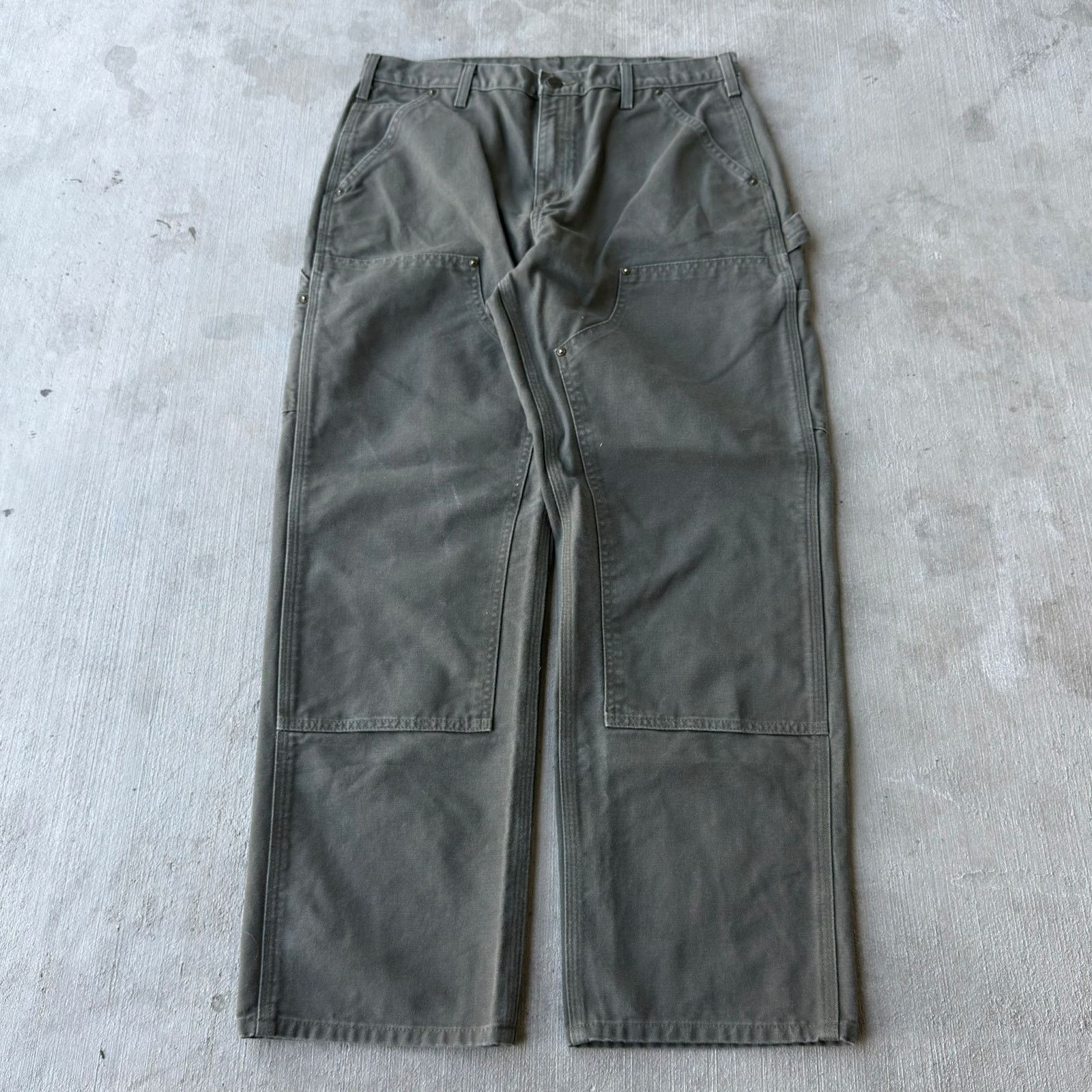 Carhartt × Vintage Carhartt green double knee work wear carpenter pants Size US 32 / EU 48 - 1 Thumbnail