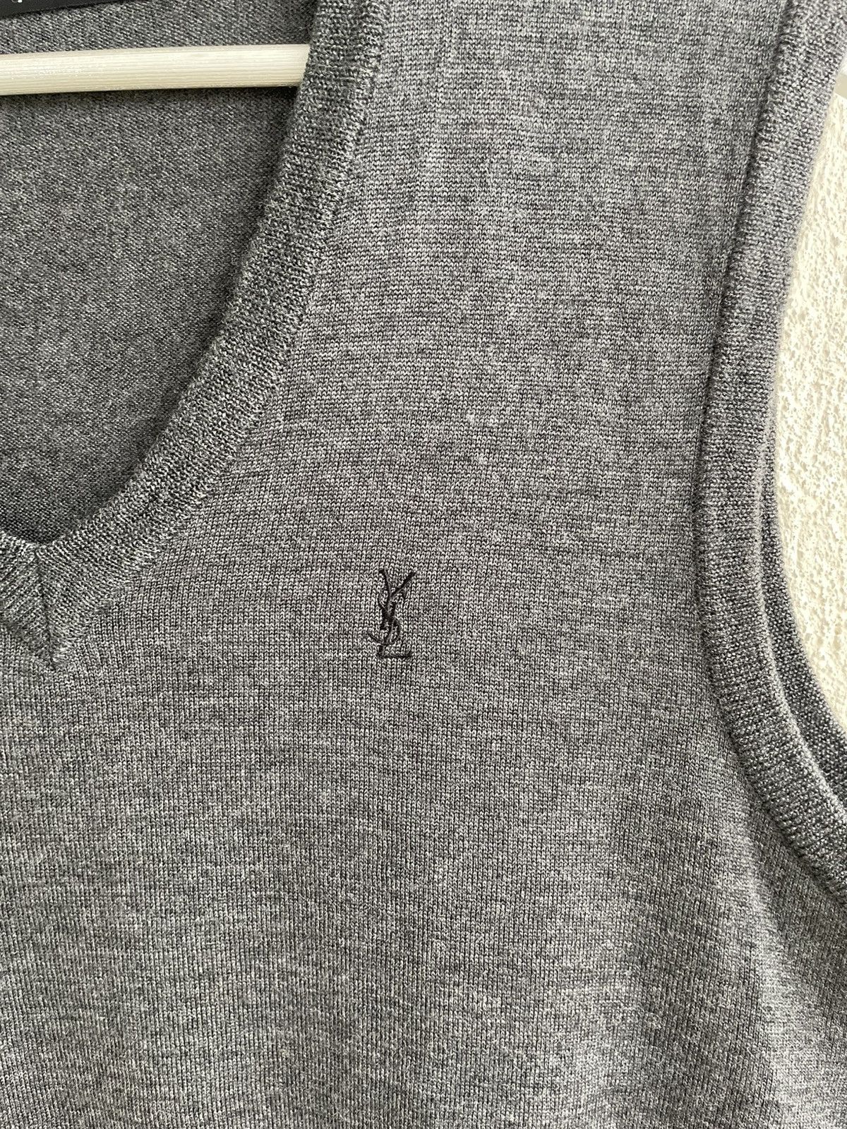 Yves Saint Laurent Vintage YSL Knit Vest Burberry Helmut Lang Y2K CDG Japan y’s Size 44R - 4 Thumbnail