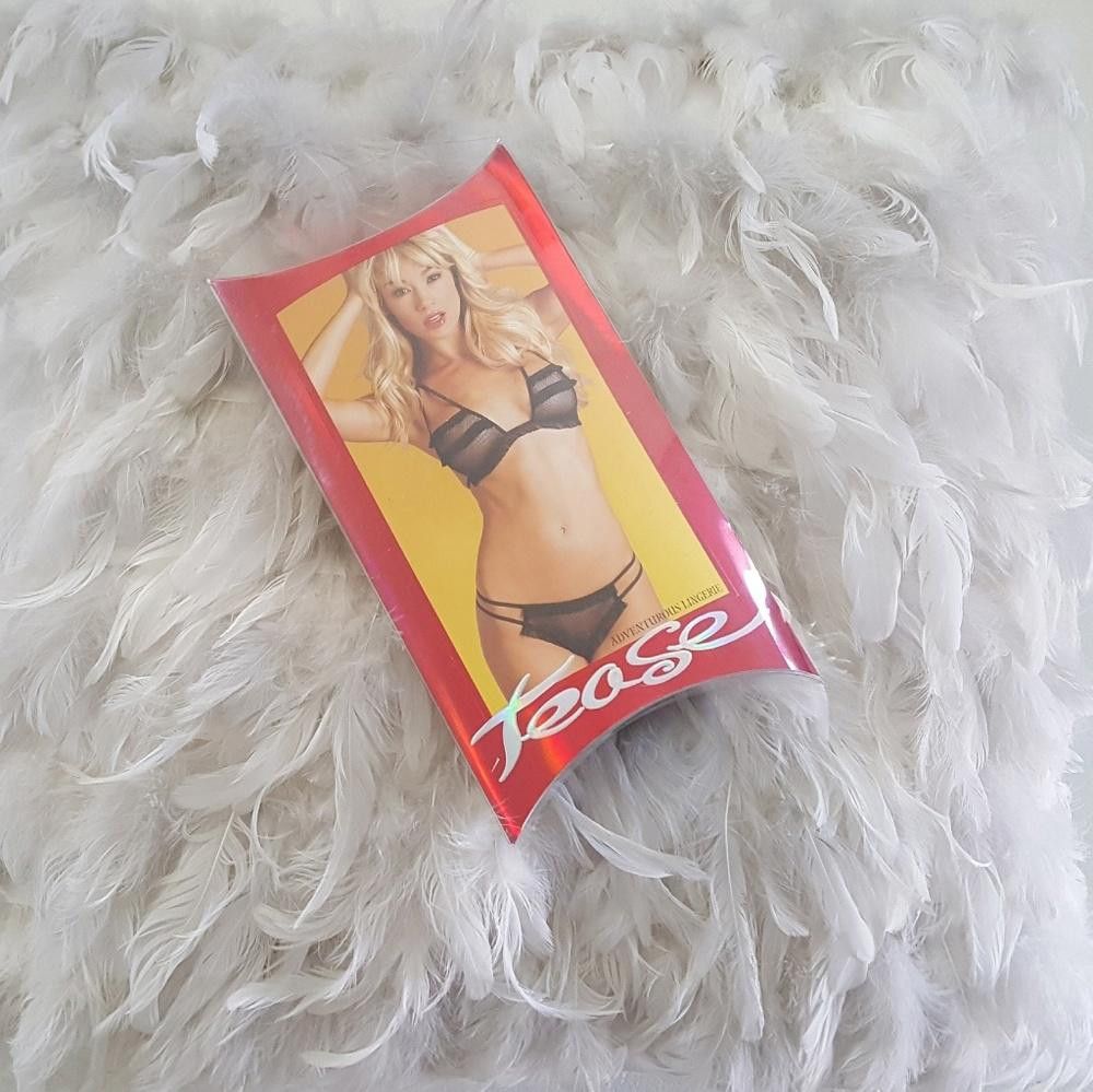 Designer Black Tease Sheer Lingerie Set Size ONE SIZE - 1 Thumbnail