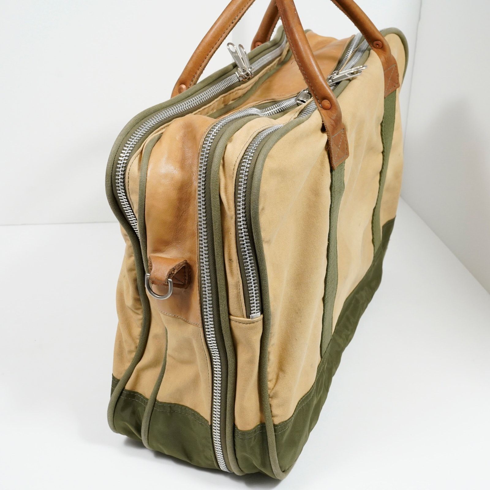 J.W. Hulme Co. VTG J.W. Hulme Co Canvas Leather Duffel Bag #4 Lenzip USA Size ONE SIZE - 10 Thumbnail