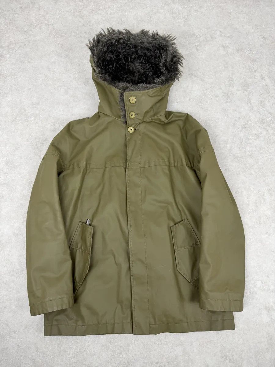 Balenciaga 2010s Balenciaga Green Fur Hooded Parka Jacket Size US M / EU 48-50 / 2 - 7 Thumbnail