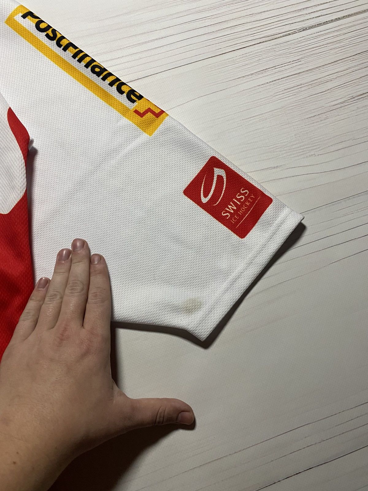 NHL Ochsner Postfinance trophy Switzerland ice hockey jersey Size US S / EU 44-46 / 1 - 5 Thumbnail