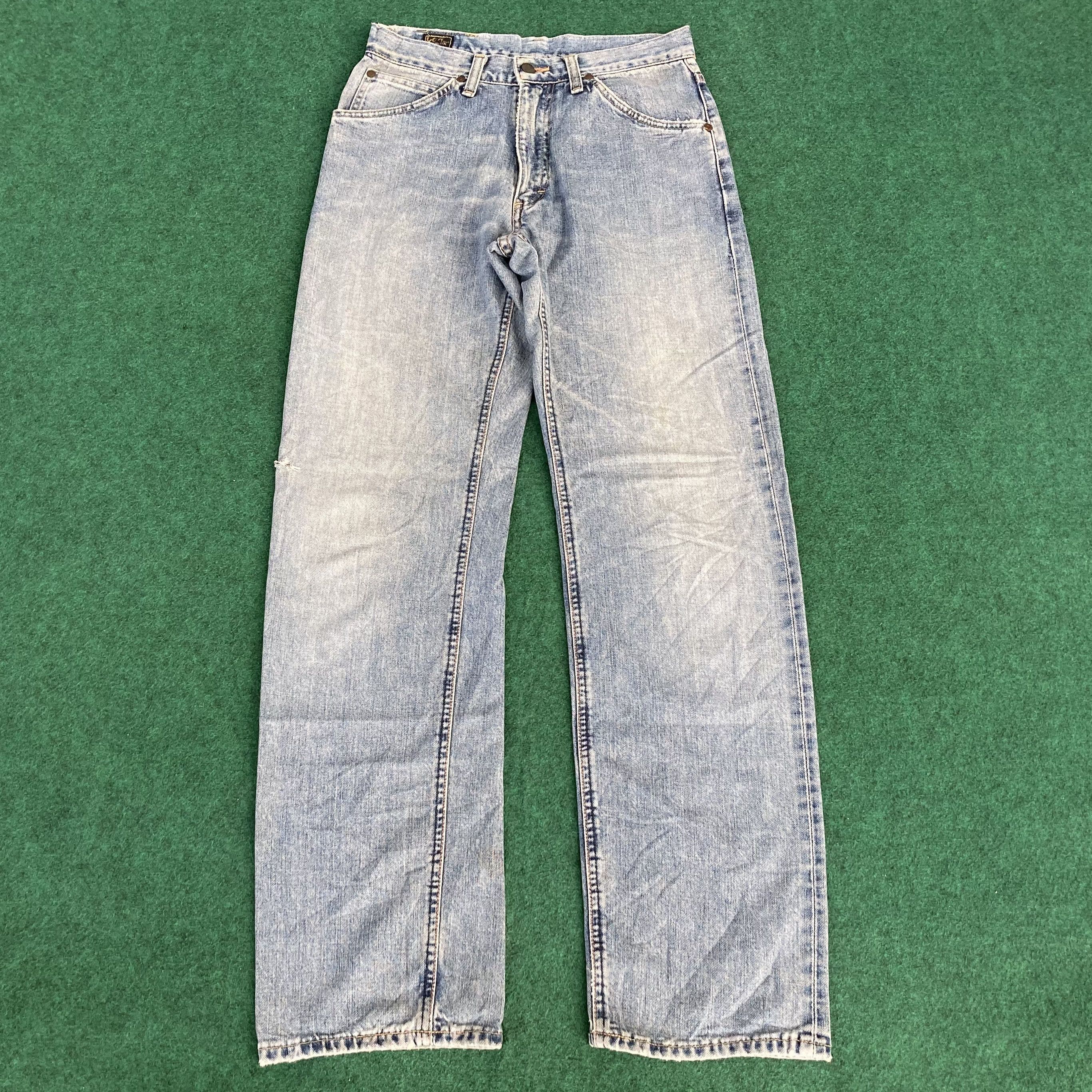 Japanese Brand Vtg Lee Rider Faded Japan Ripped Selvedge Redline Jeans Size US 29 - 2 Thumbnail