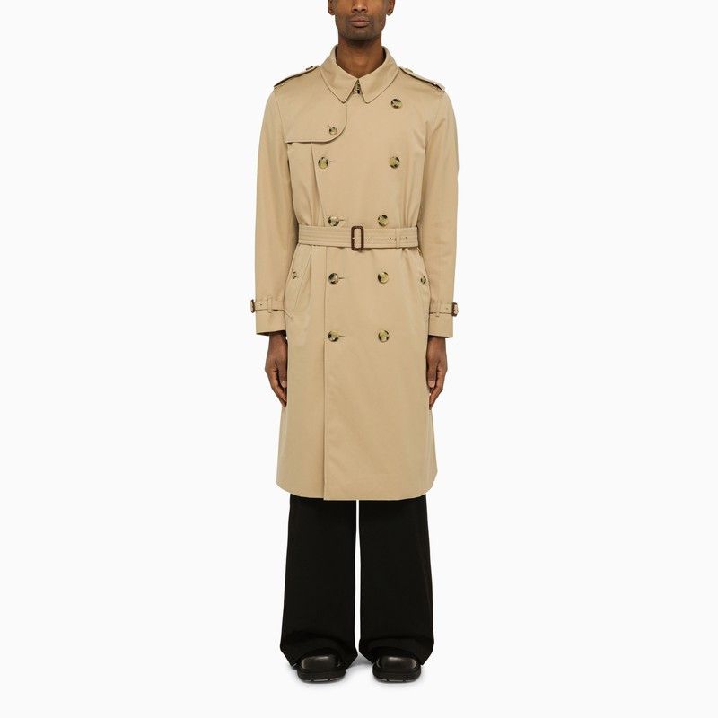 Image of Burberry Trench Coat Double-Breasted Kensington in Beige, Men's (Size 2XL)