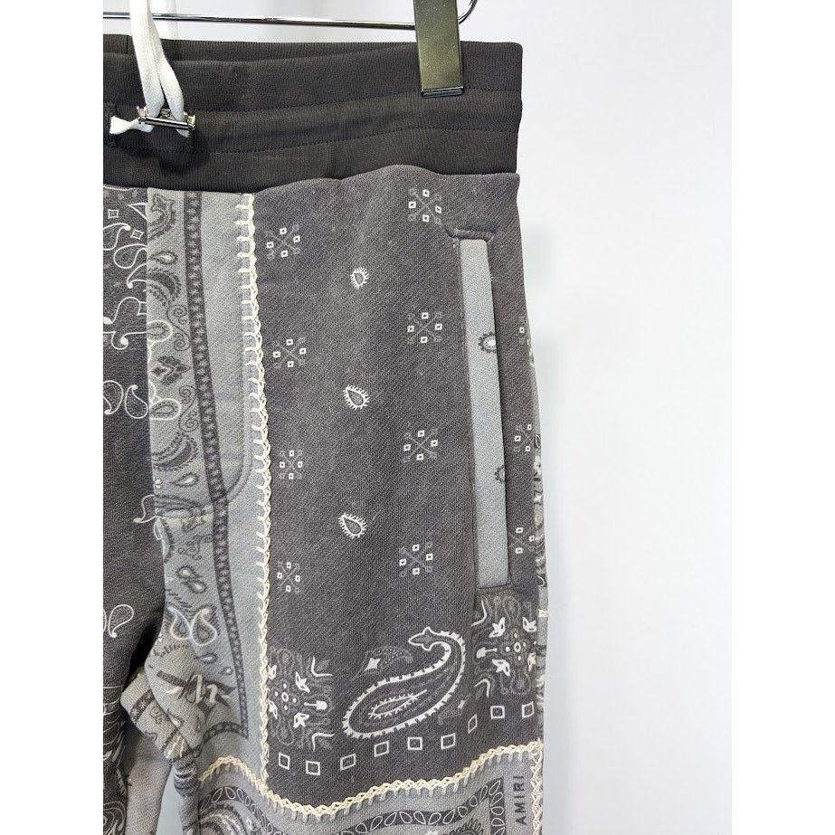 Amiri o1rshd1 Bandana Reconstruct Sweatpants & Joggers Black /Gray Size US 28 / EU 44 - 7 Thumbnail