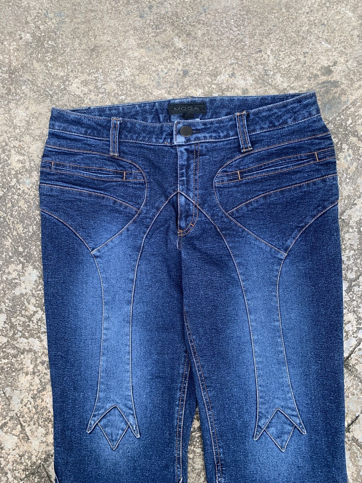 Japanese Brand 2000s MOGA Japan Western Style Boot Cut Indigo Jeans Pants Size 29" - 4 Thumbnail