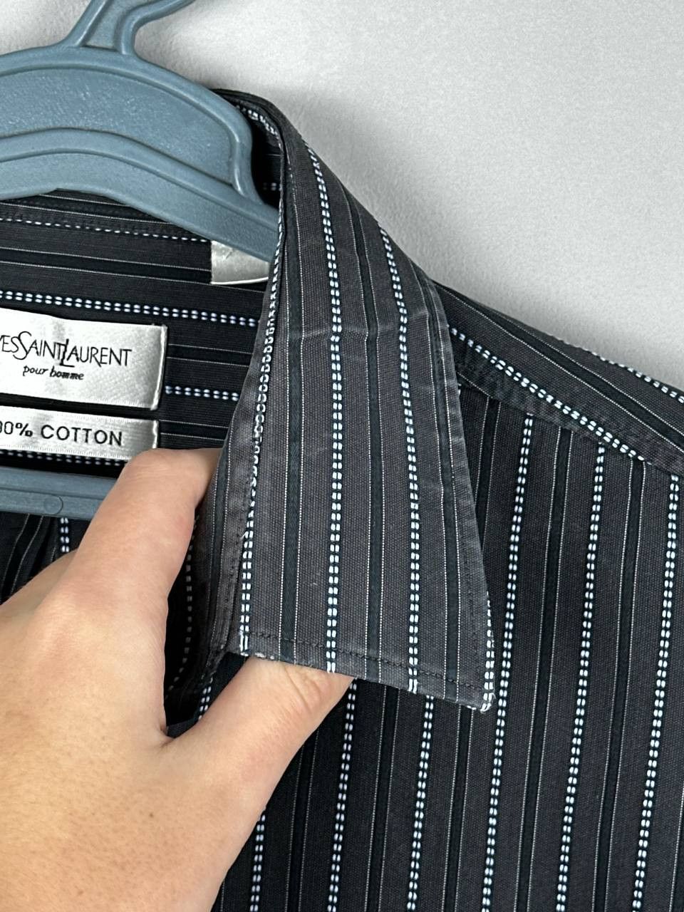 Yves Saint Laurent Vintage 90s Yves Saint Laurent Black Striped Shirt Size US XL / EU 56 / 4 - 6 Thumbnail