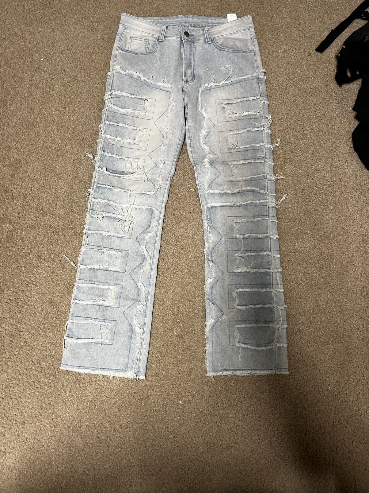 Designer Stacked Jean Size 29x30- Ships within 1 day Size US 29 - 1 Thumbnail