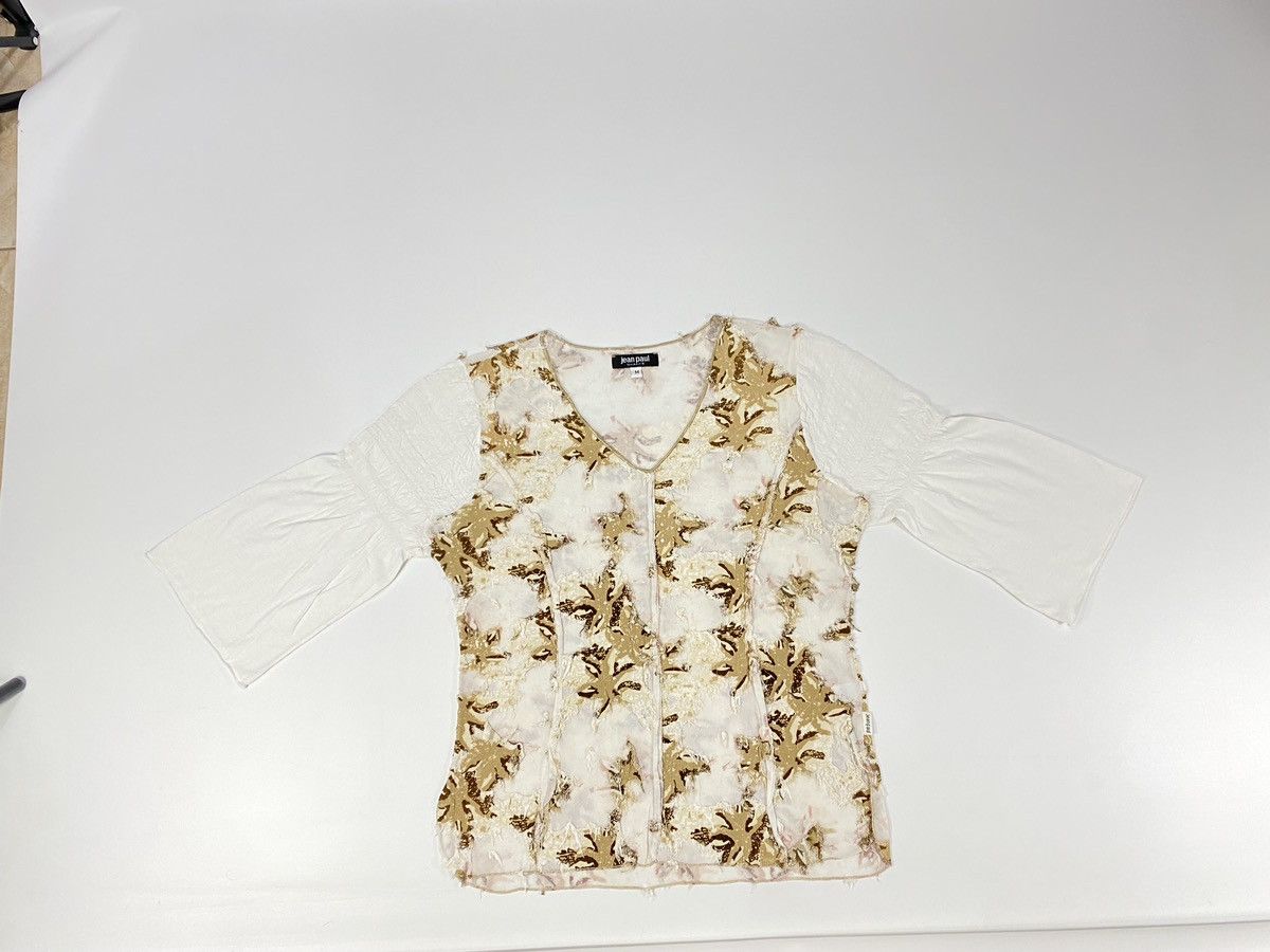 Other Vintage Y2K Jean Paul Mesh Applique Blouse Long Sleeve Size M / US 6-8 / IT 42-44 - 16 Thumbnail