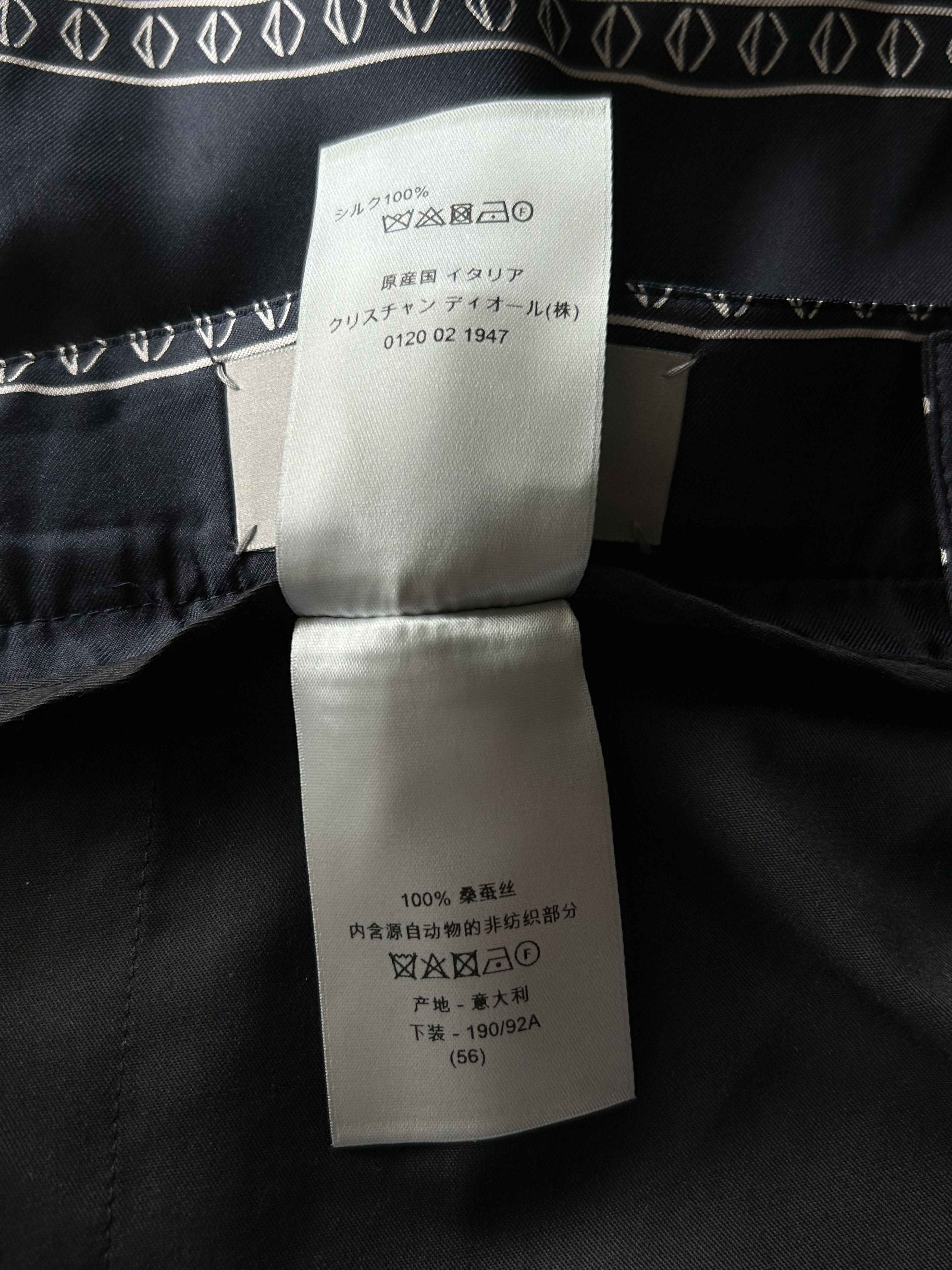 Dior Cactus Jack Navy & White Diamond Bandana Print Silk Shorts Size US 38 / EU 54 - 4 Thumbnail